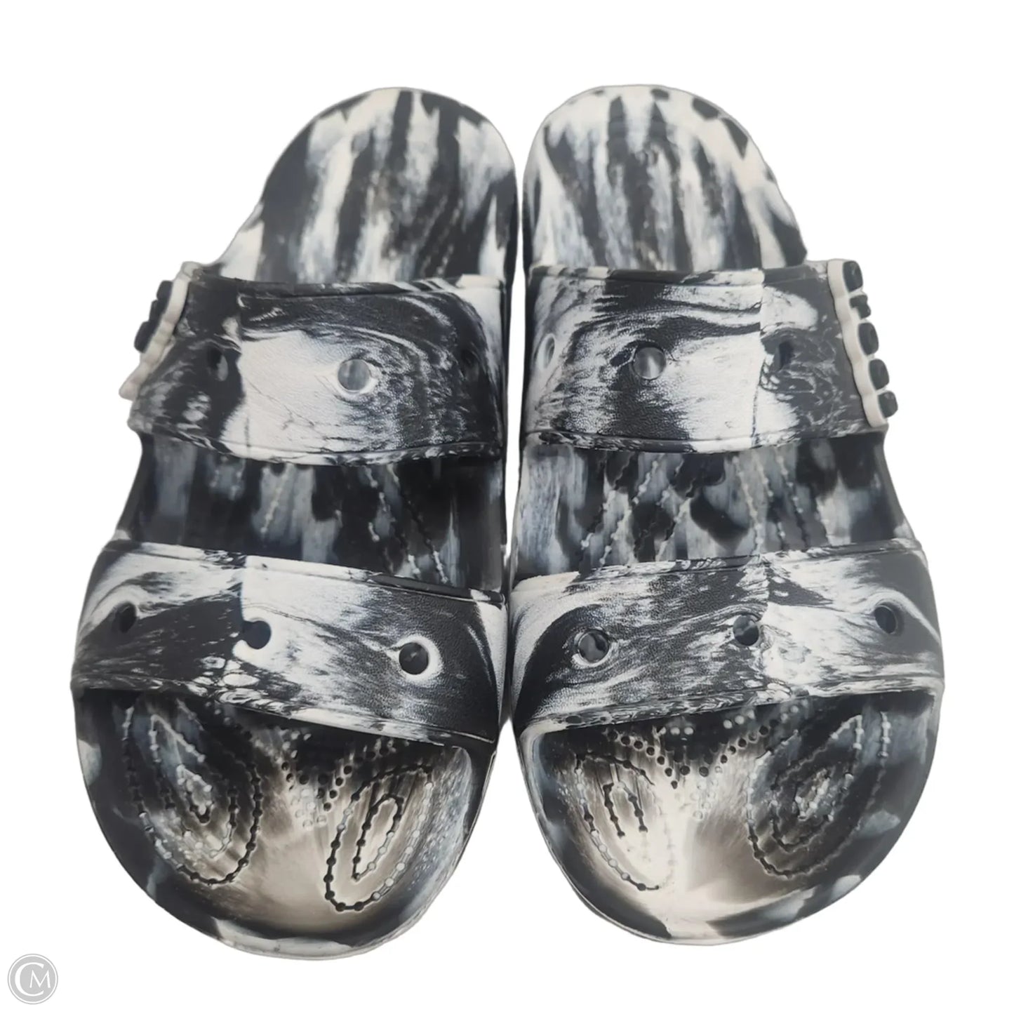 Sandals Flats By Crocs In Tie Dye Print, Size: 8