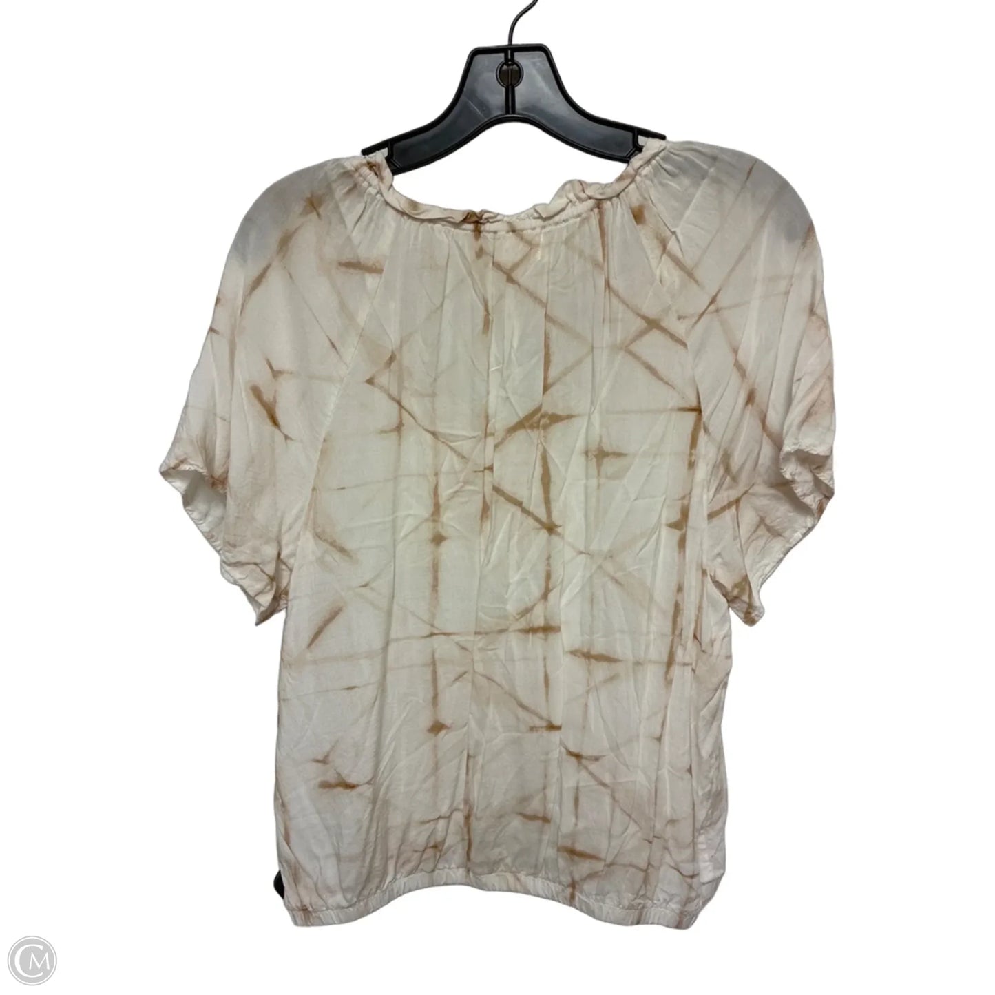 Top Short Sleeve By Cloth & Stone In Tan, Size: L
