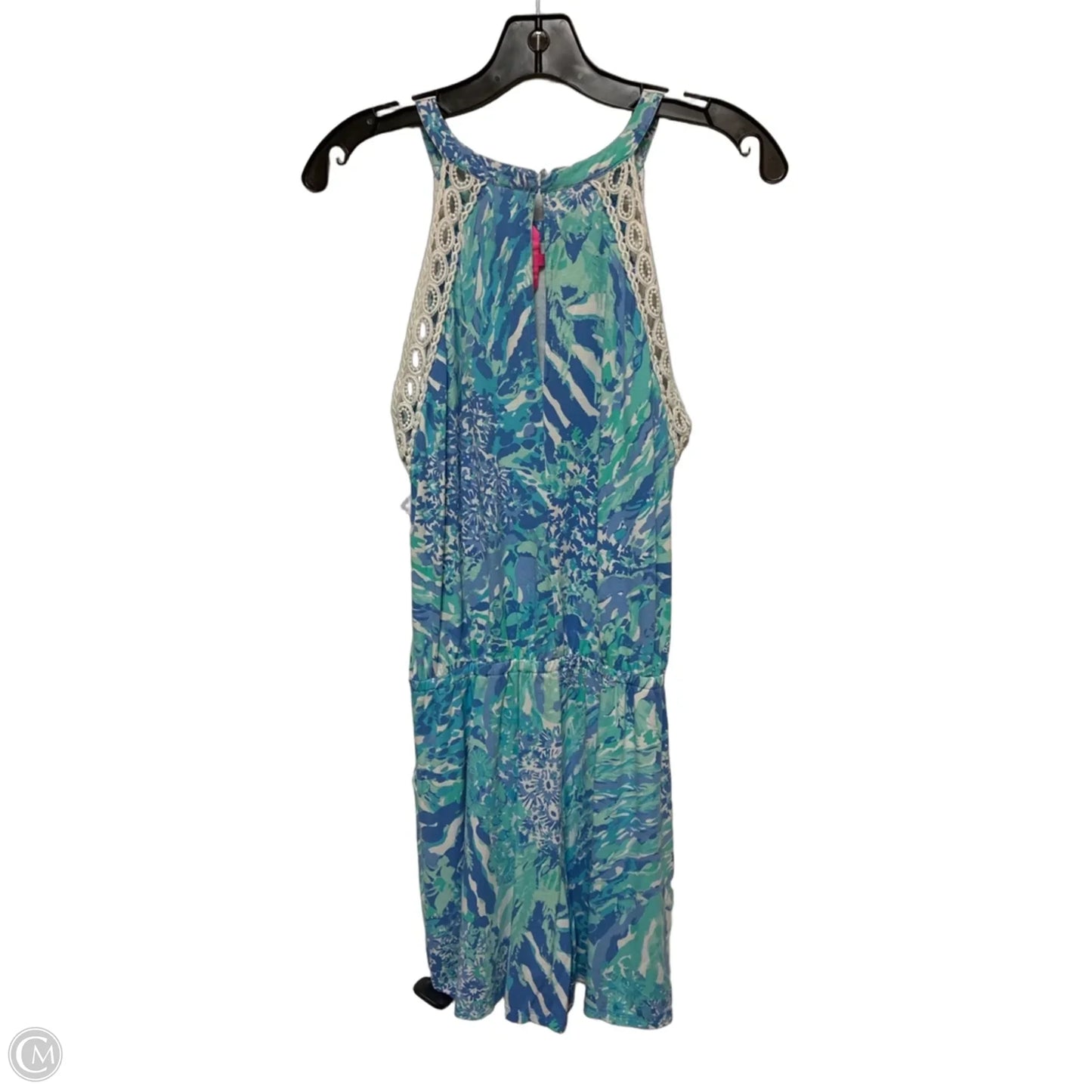 Romper Designer By Lilly Pulitzer In Blue & White, Size: S