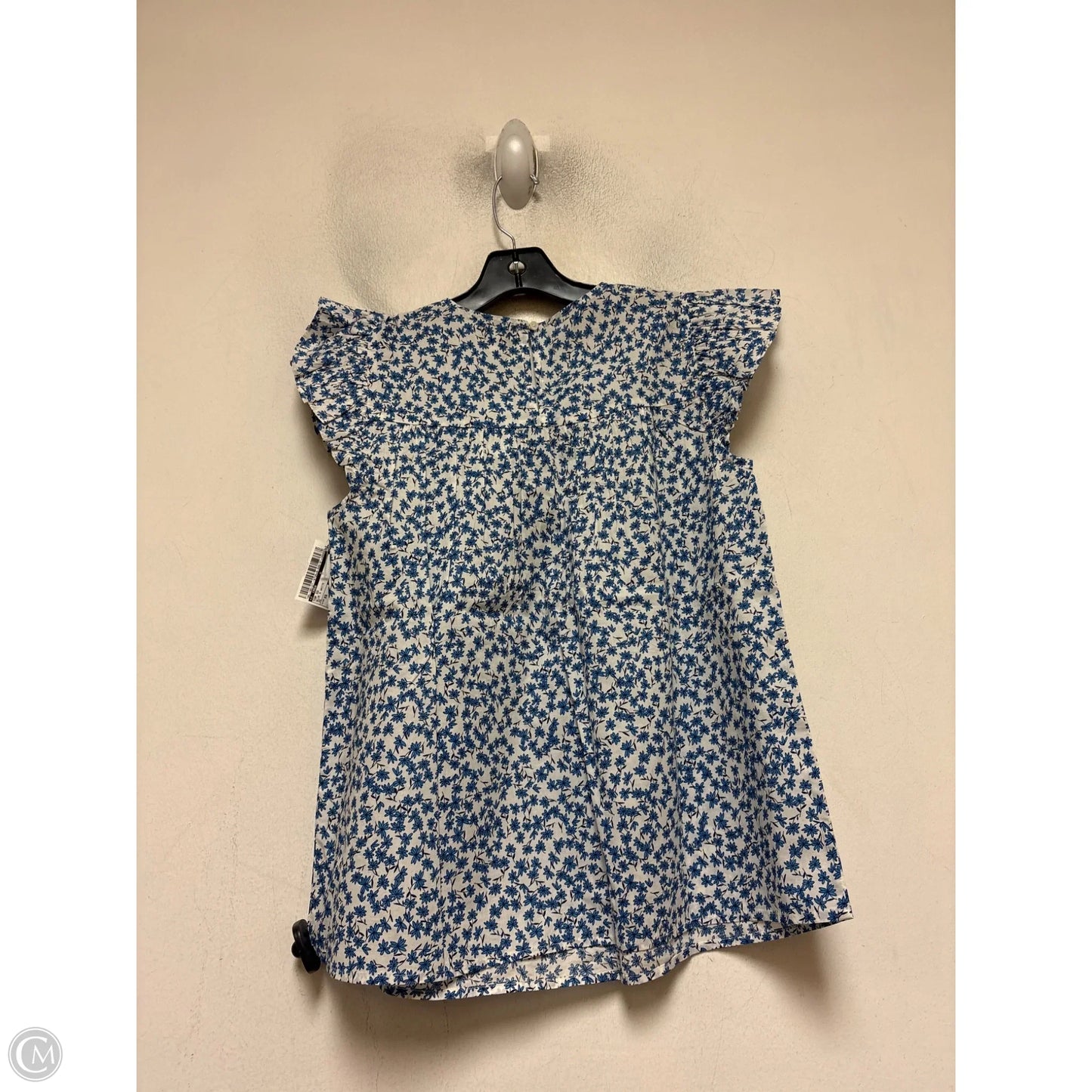 Top Short Sleeve By J. Crew In Blue & White, Size: Xs