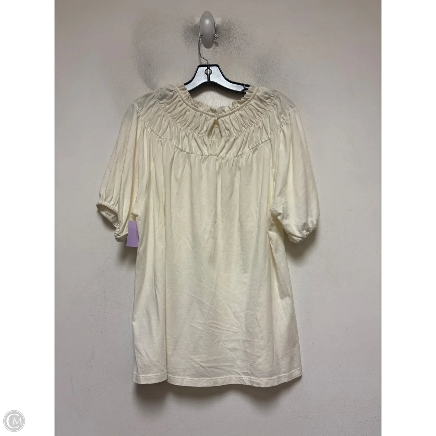 Top Short Sleeve By J. Crew In Cream, Size: Xl