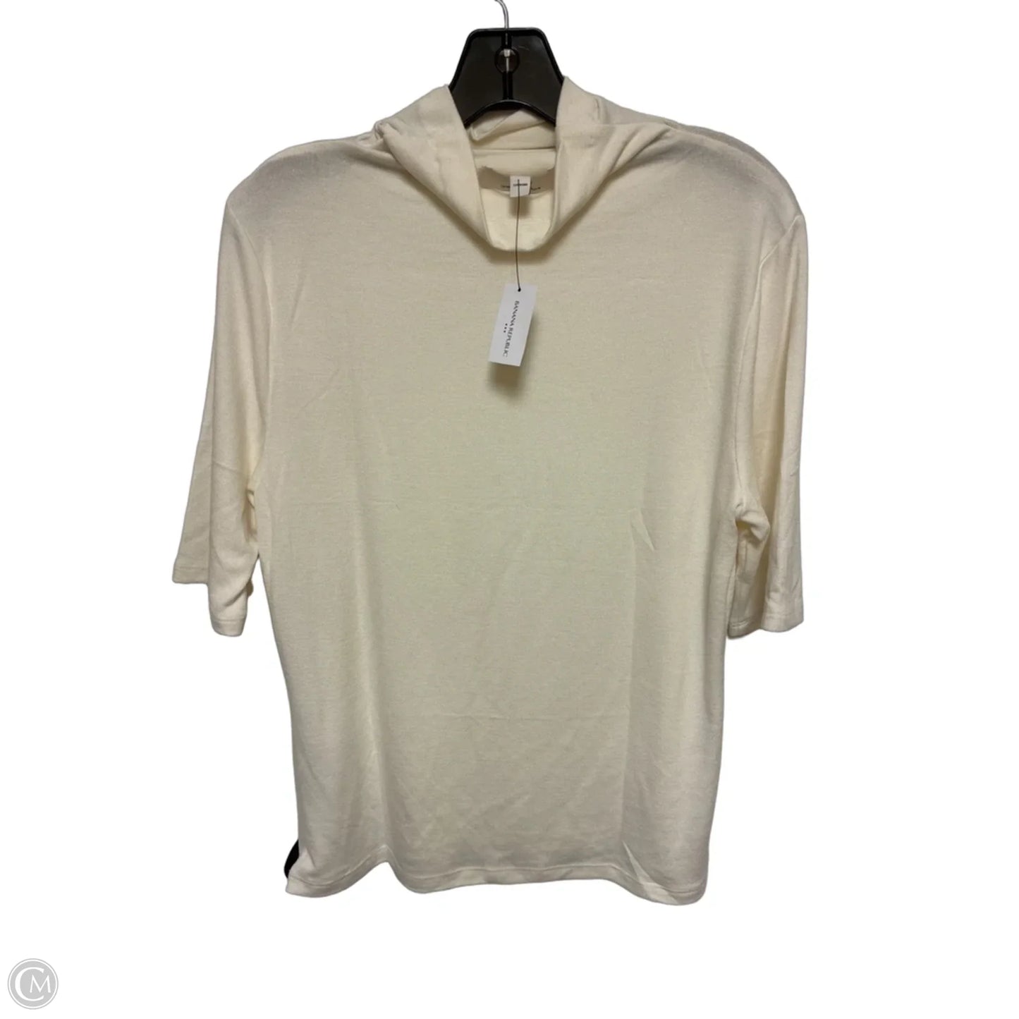 Top Short Sleeve By Banana Republic In Cream, Size: L