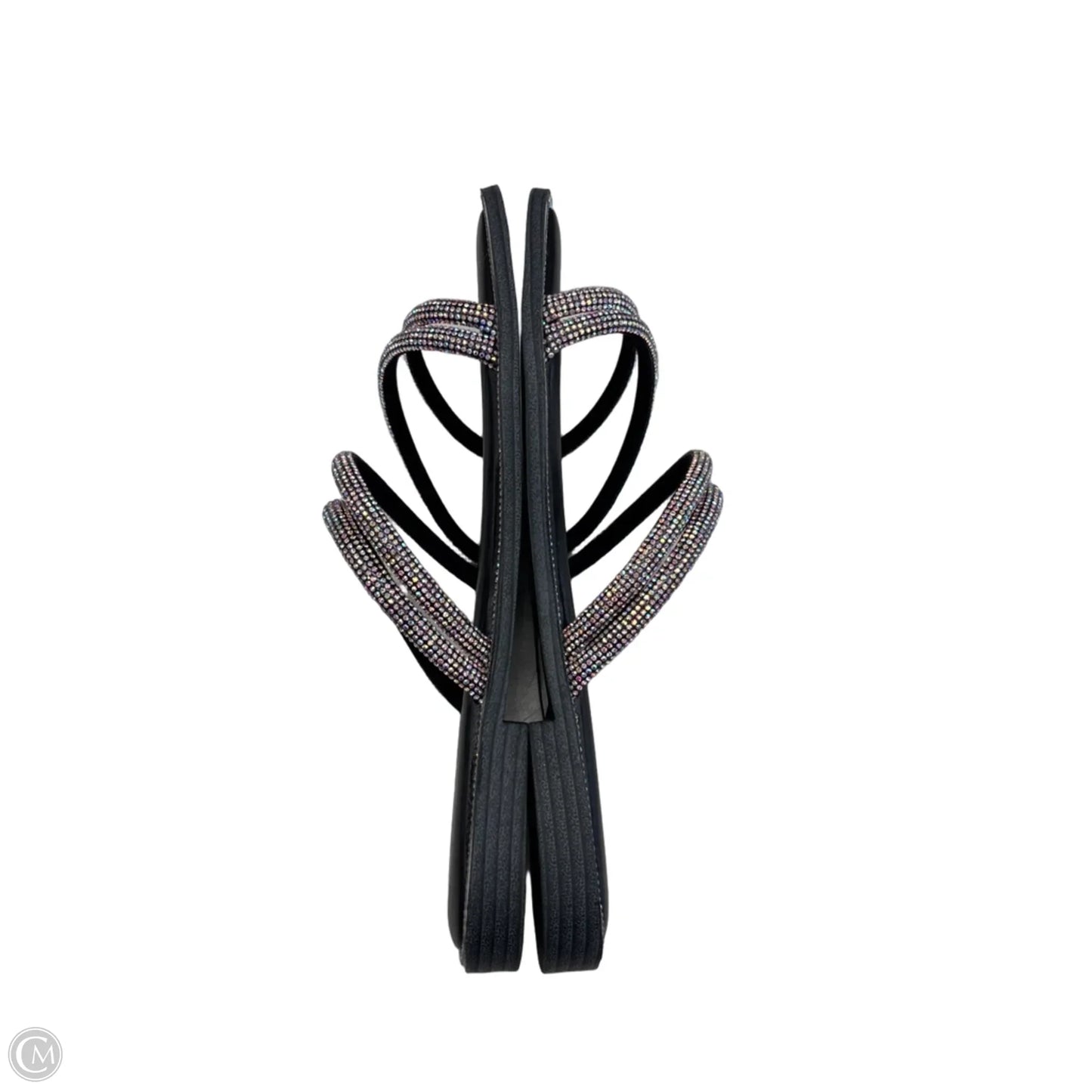 Sandals Flats By Clothes Mentor In Black & Pink, Size: 10