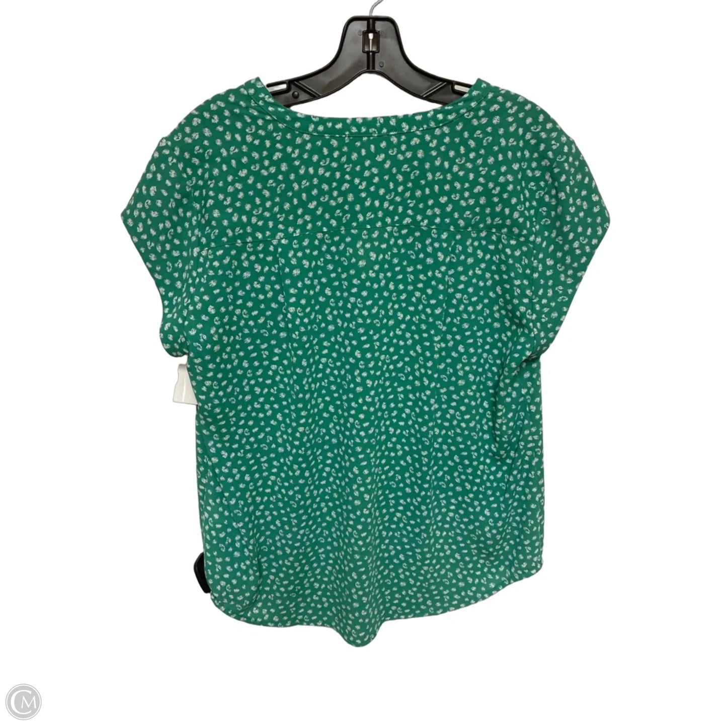Top Short Sleeve By Monday Fun In Green & White, Size: L