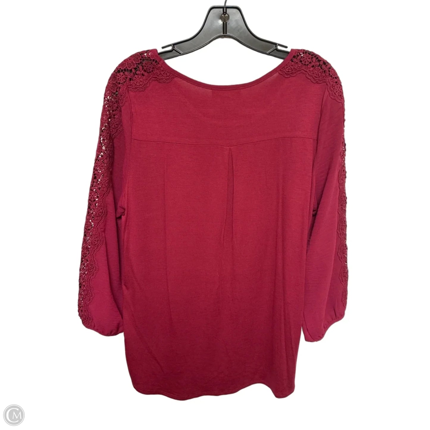 Top Long Sleeve By Fortune & Ivy In Red, Size: L