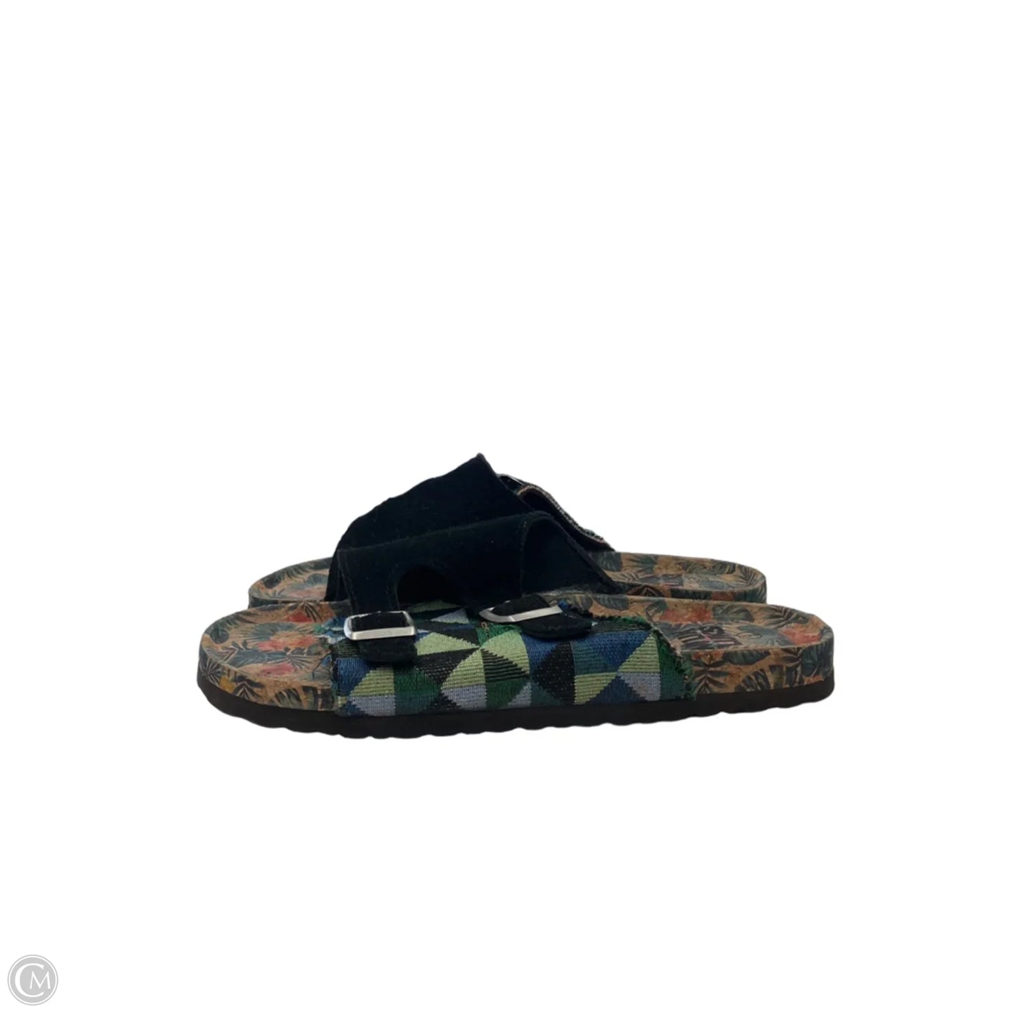 Sandals Flats By Muk Luks In Black & Green, Size: 9