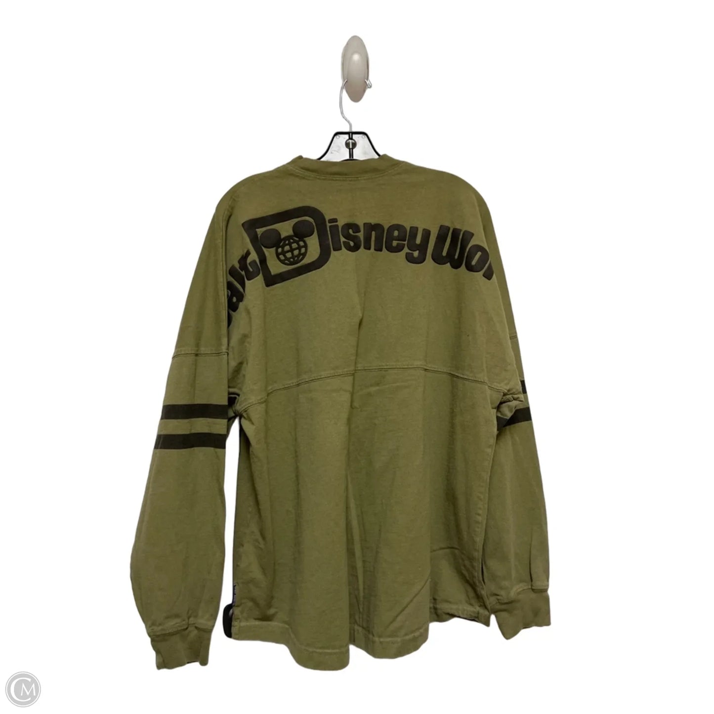 Top Long Sleeve Basic By Disney In Green, Size: L