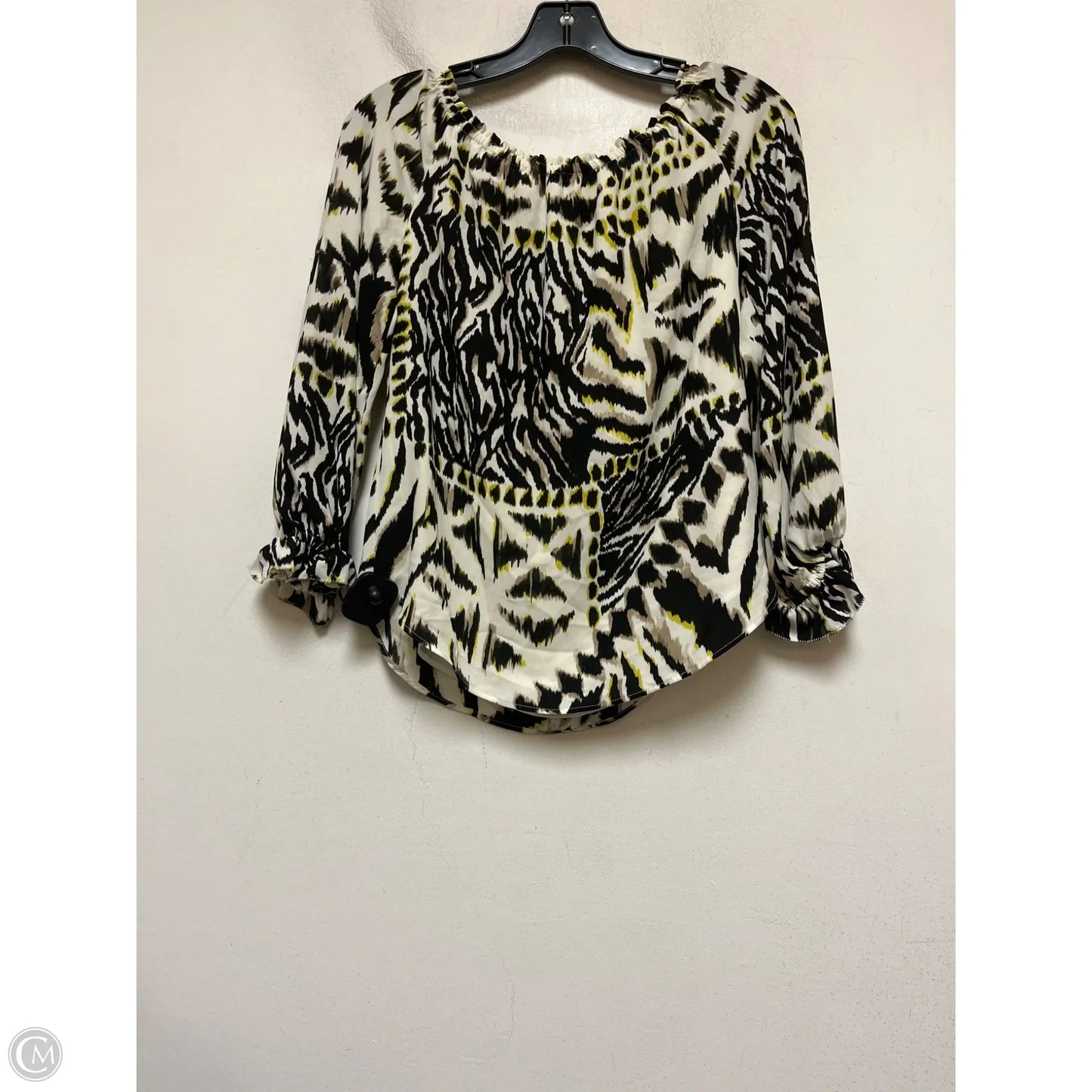 Top Long Sleeve By White House Black Market In Animal Print, Size: Xs