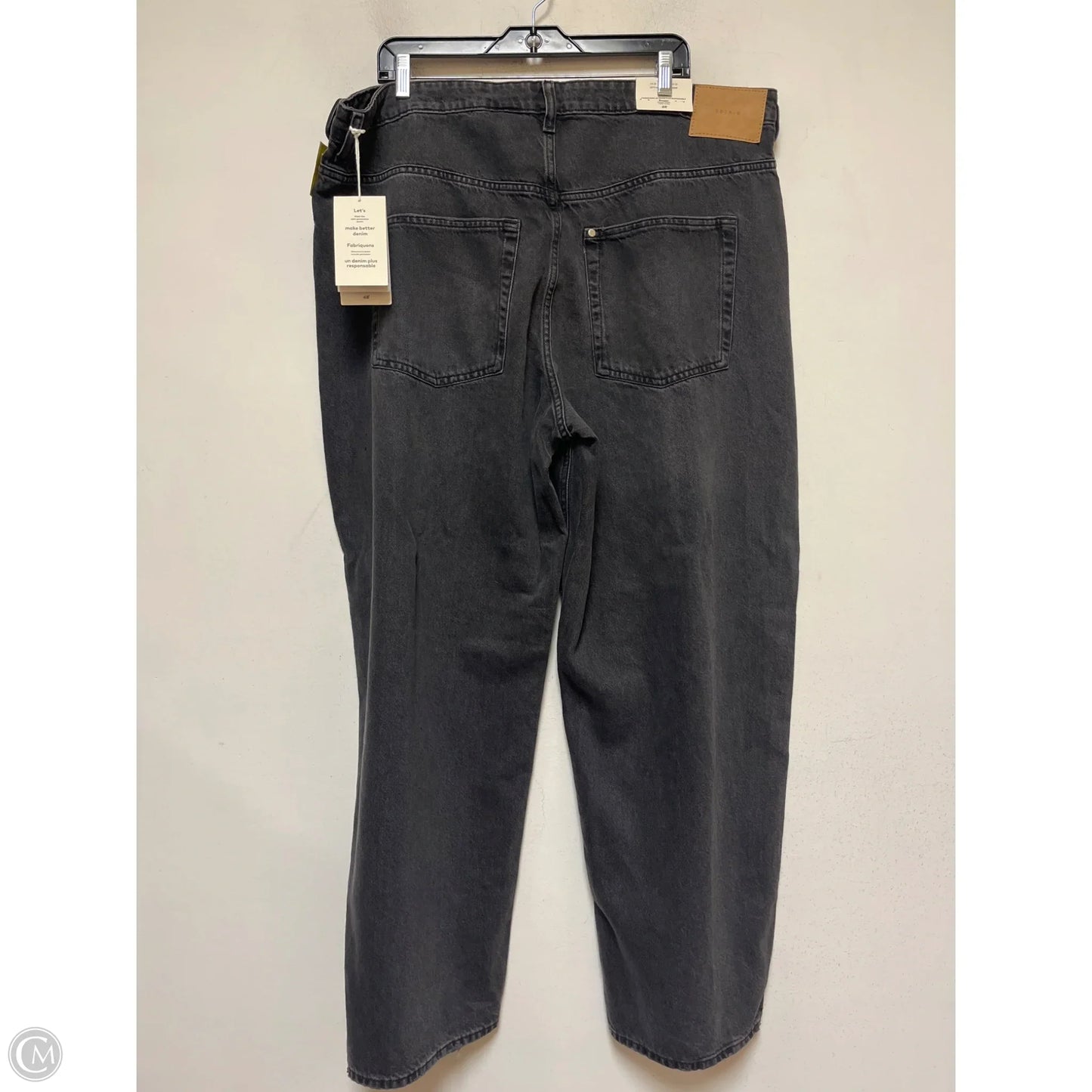 Jeans Wide Leg By H&m In Black Denim, Size: 20