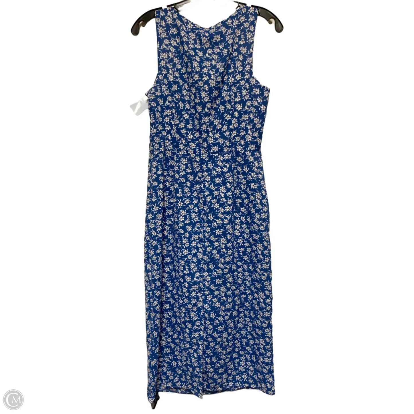 Dress Casual Midi By Clothes Mentor In Blue & White, Size: M
