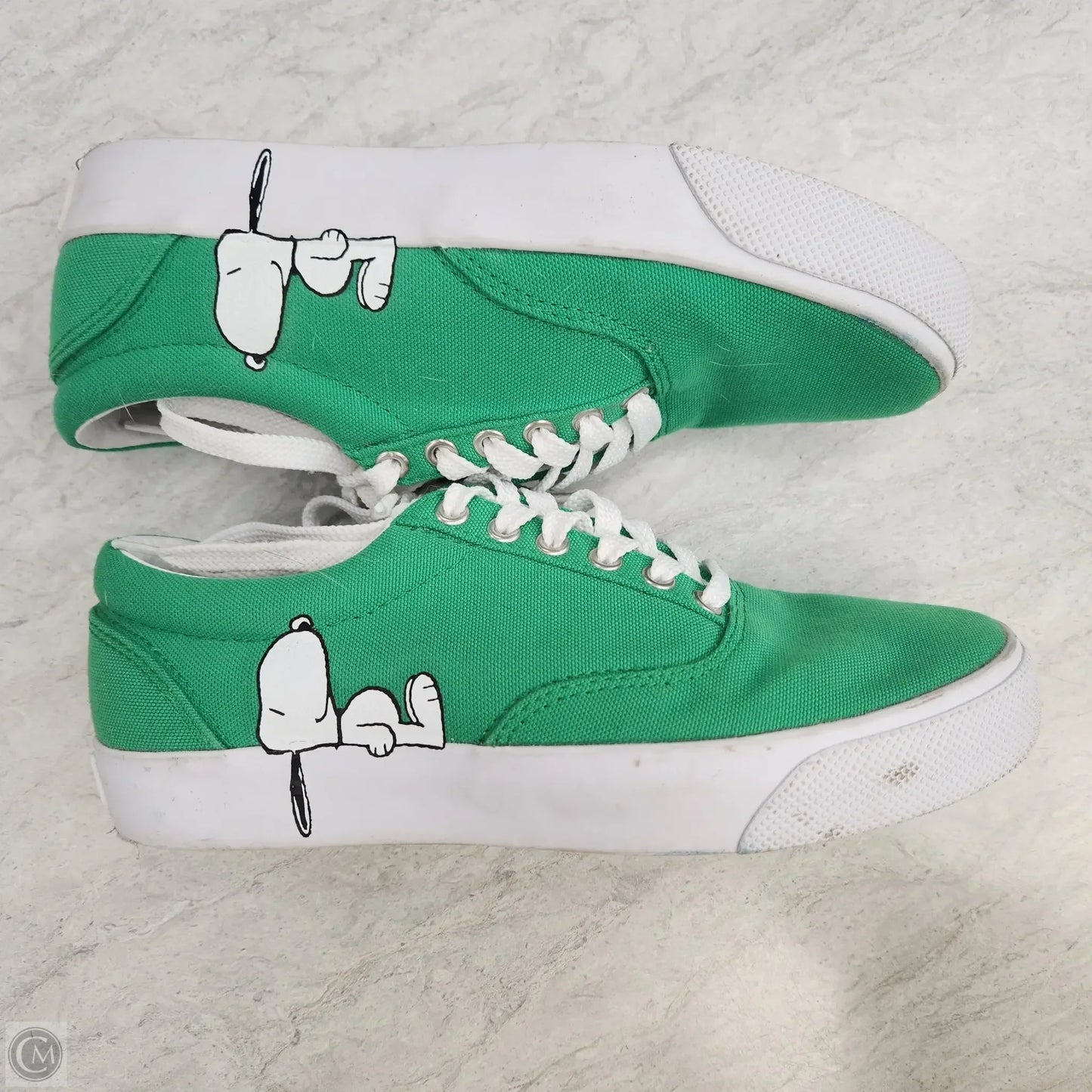 Shoes Sneakers By Lacoste In Green & White, Size: 6