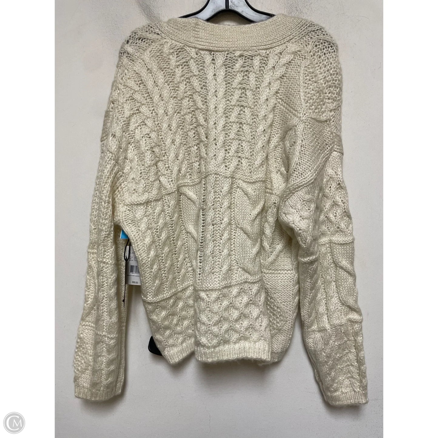 Sweater Cardigan By Black Tape In Cream, Size: M