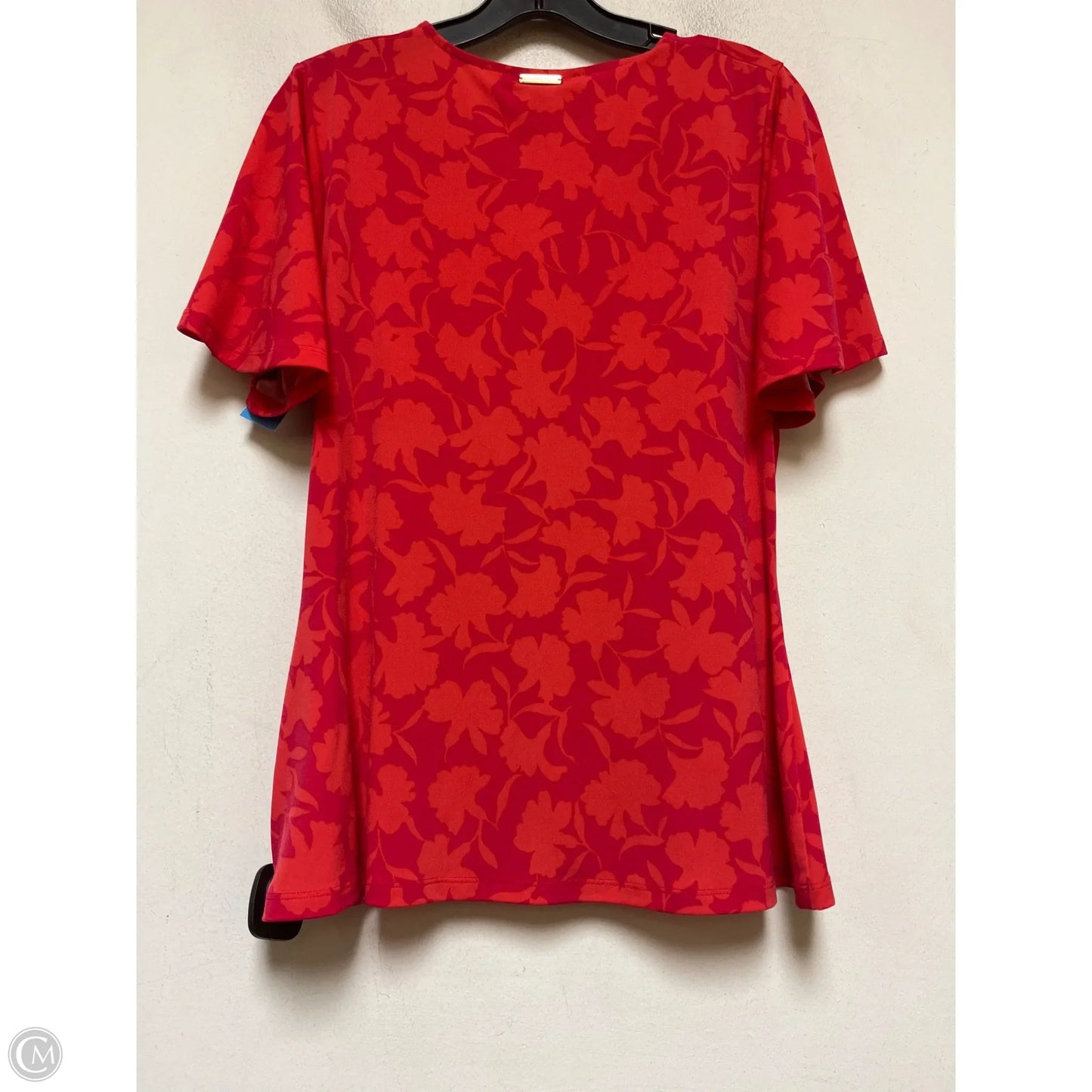 Top Short Sleeve By Michael By Michael Kors In Orange & Red, Size: Xl