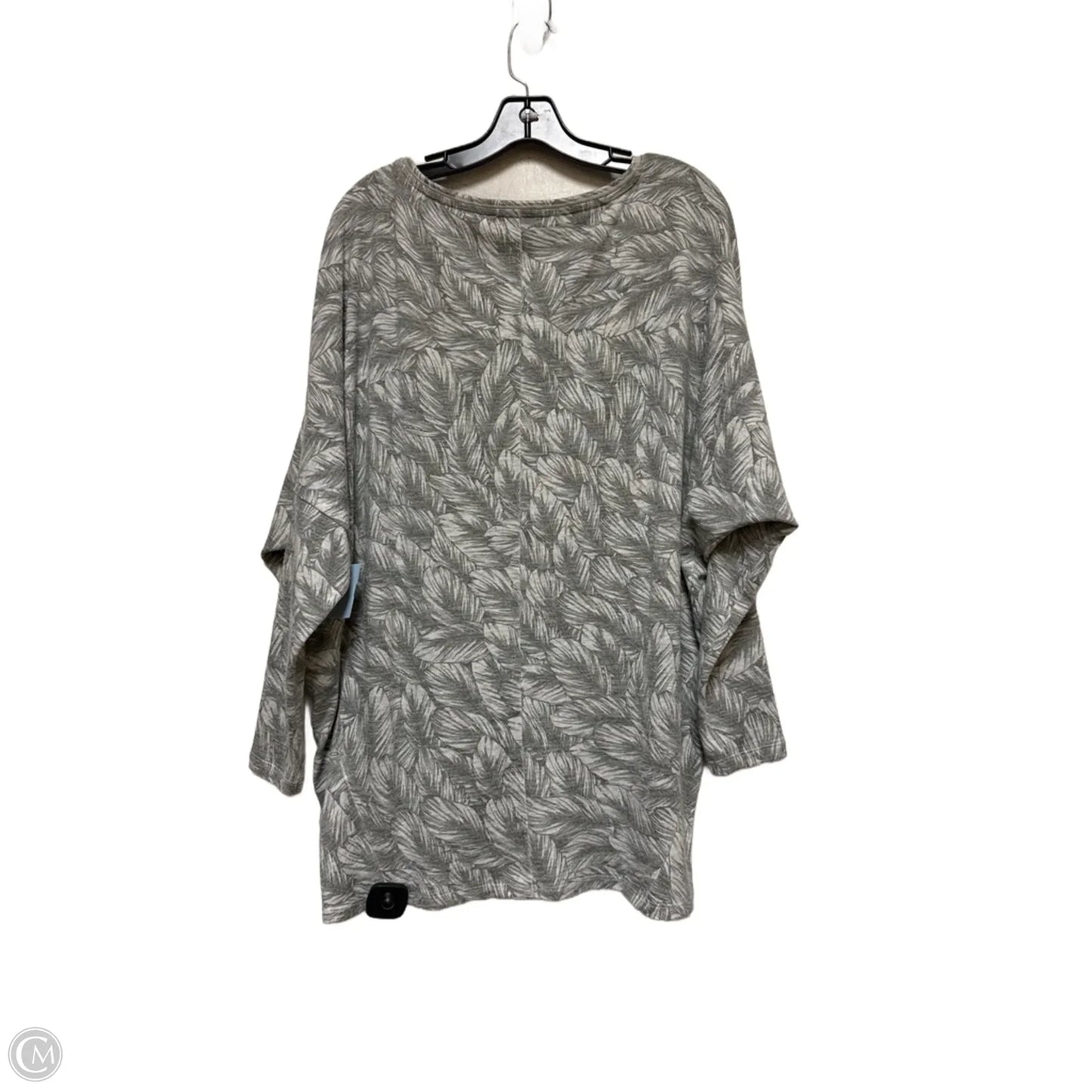 Top Long Sleeve By White House Black Market In Grey & White, Size: M