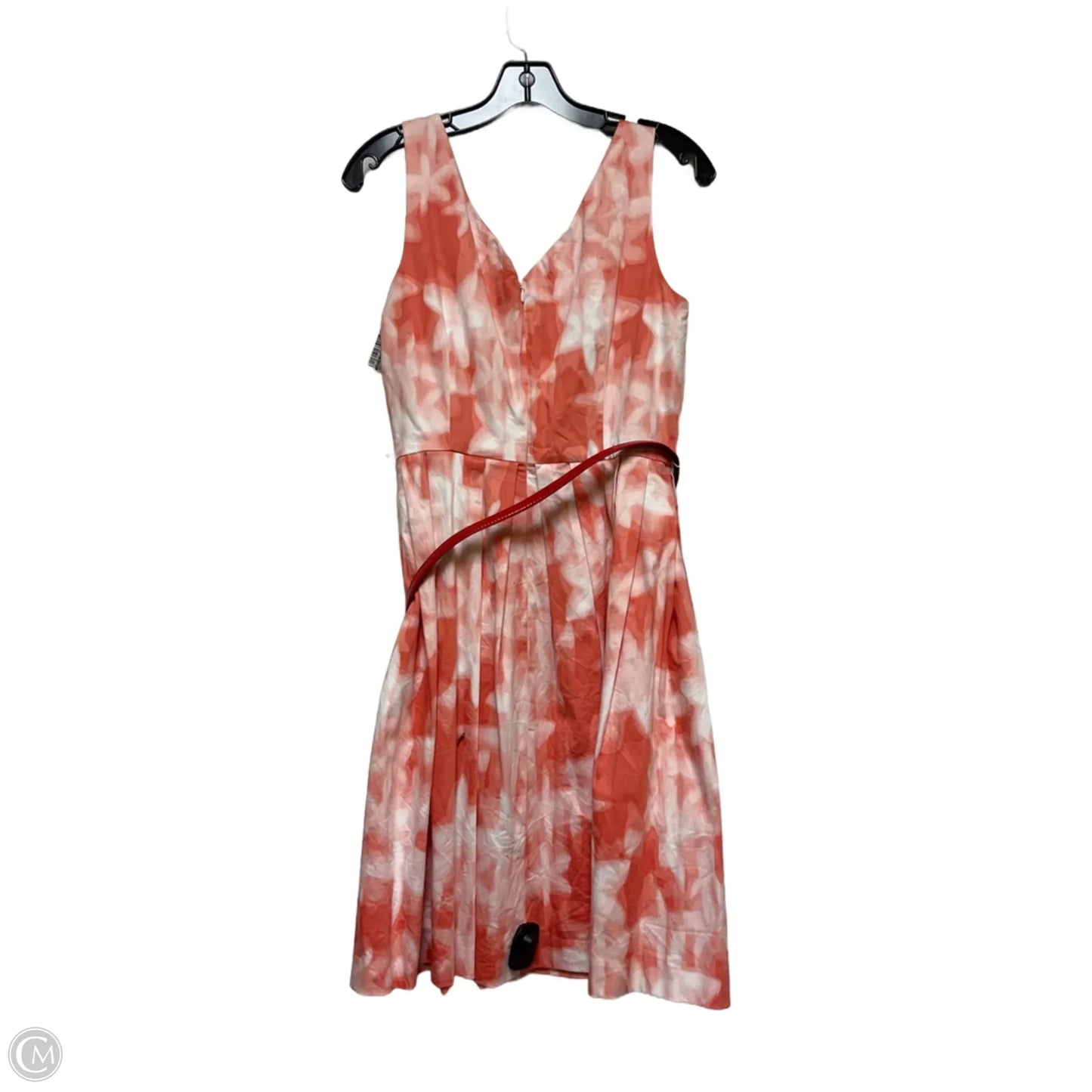 Dress Casual Midi By Calvin Klein In Orange & Pink, Size: M