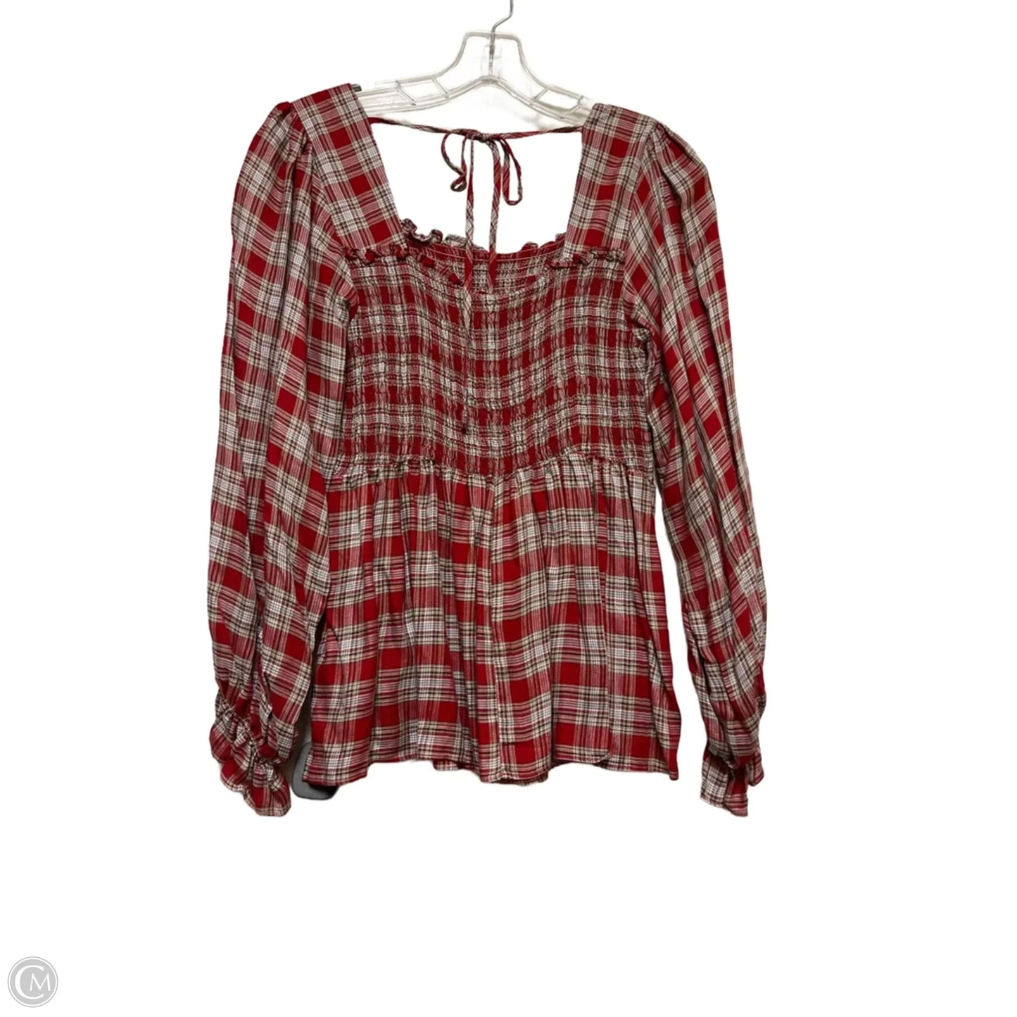 Top Long Sleeve By Davi & Dani In Plaid Pattern, Size: S