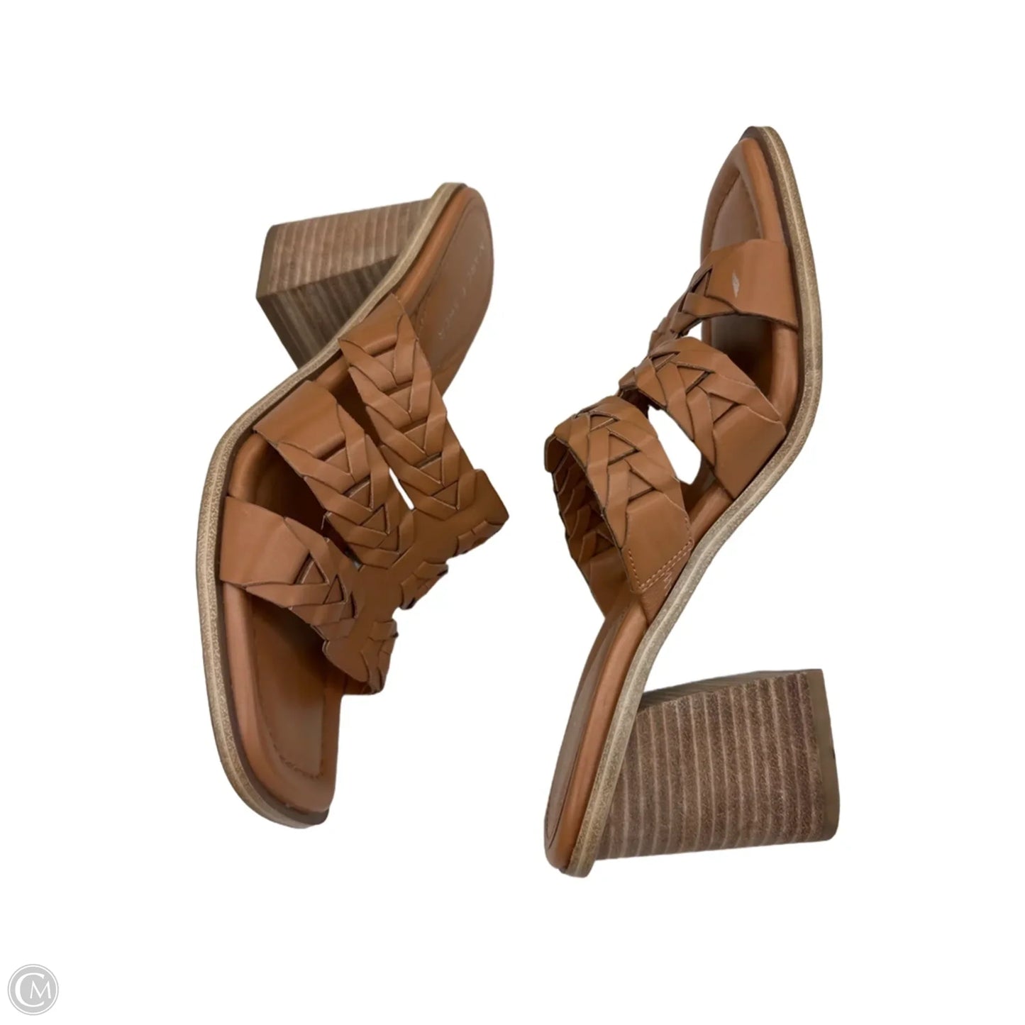Sandals Heels Block By Marc Fisher In Brown, Size: 8.5