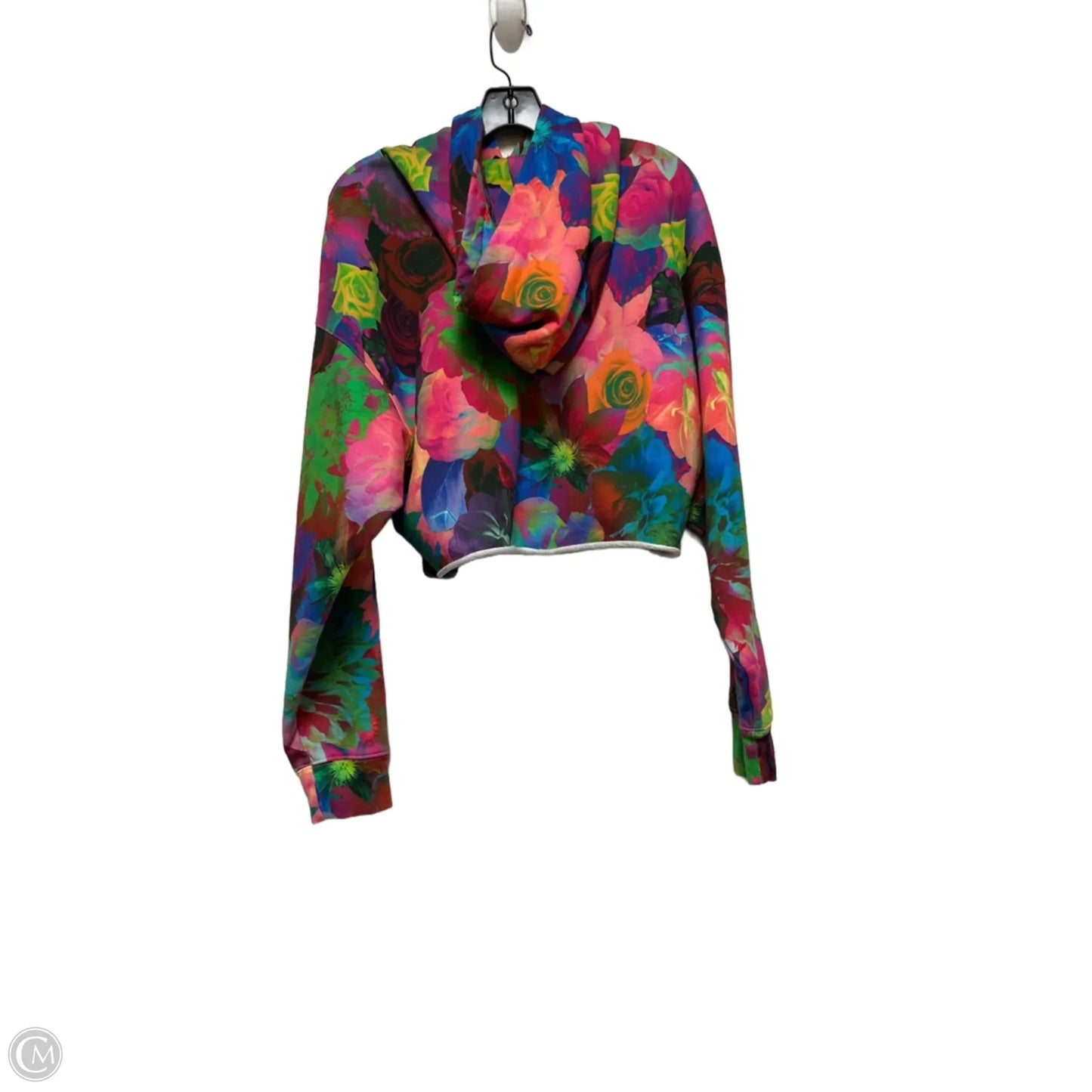 Sweatshirt Hoodie By Desigual In Floral Print, Size: L