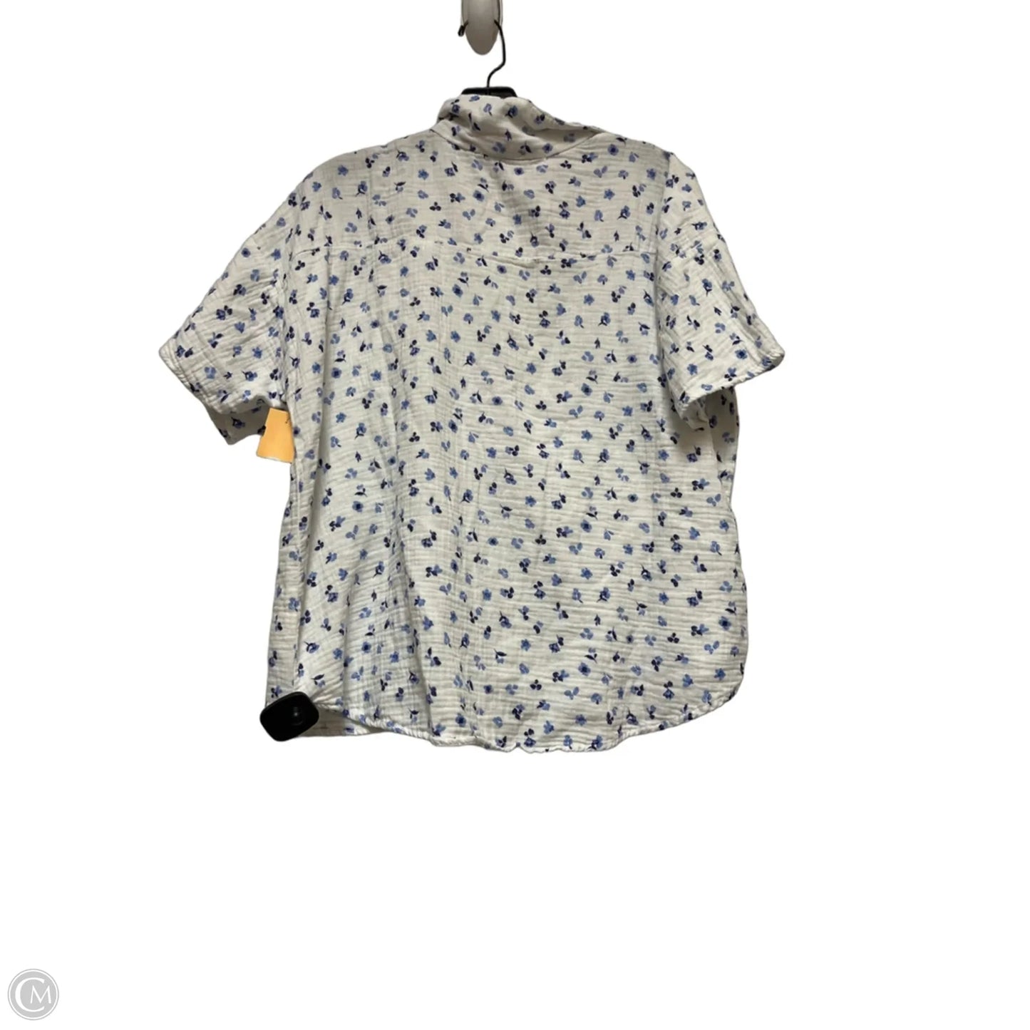 Top Short Sleeve By Gilli In Blue & White, Size: M