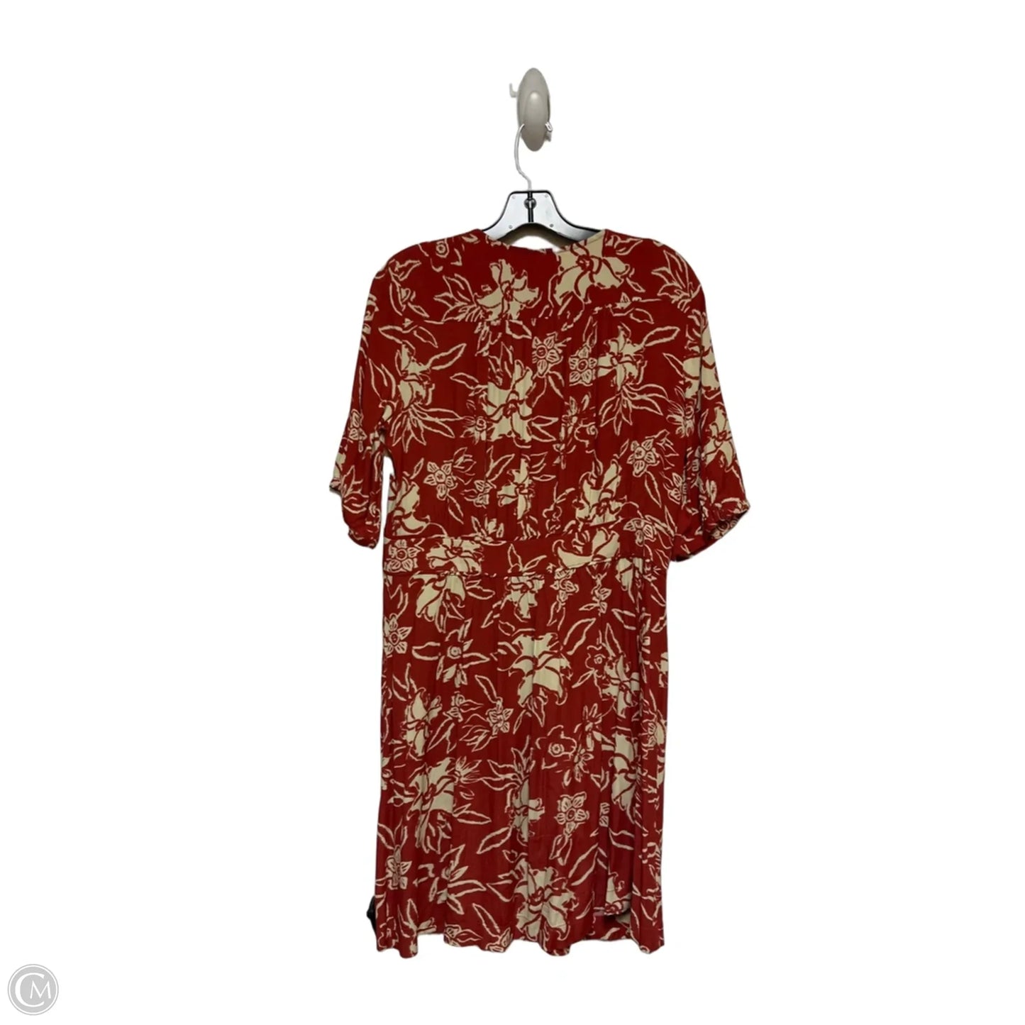 Dress Casual Short By Clothes Mentor In Cream & Red, Size: L