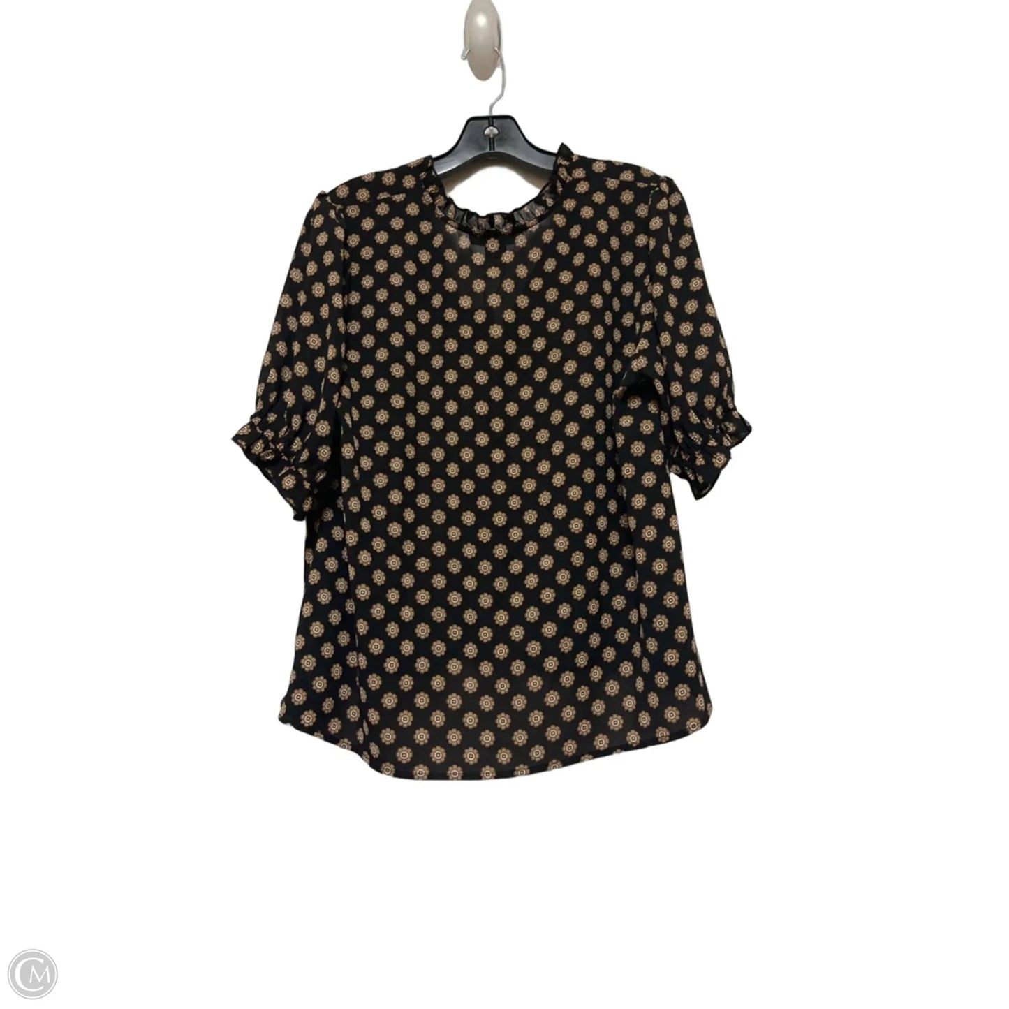 Top Short Sleeve By Sanctuary In Black & Tan, Size: L