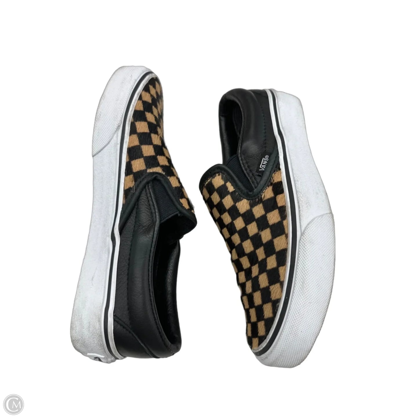 Shoes Flats By Vans In Checkered Pattern, Size: 5.5