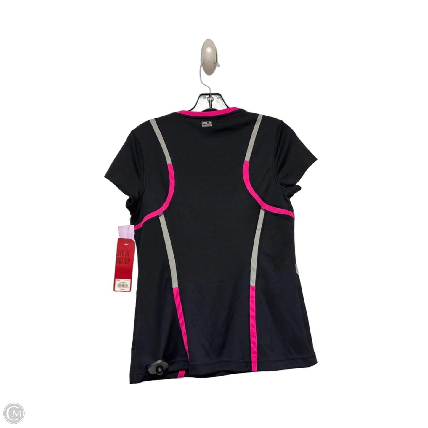 Athletic Top Short Sleeve By Fila In Black, Size: S