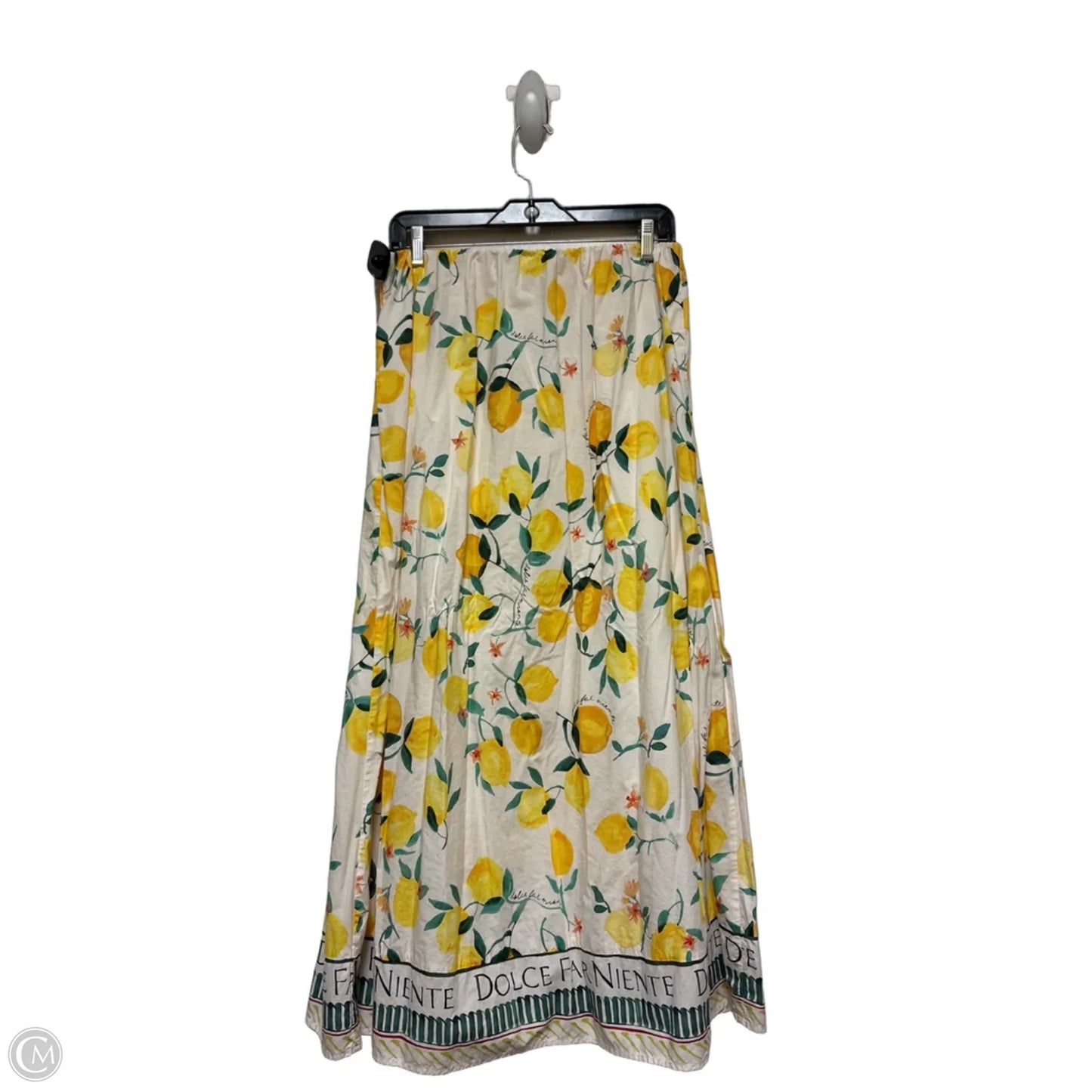 Skirt Maxi By H&m In White & Yellow, Size: 8