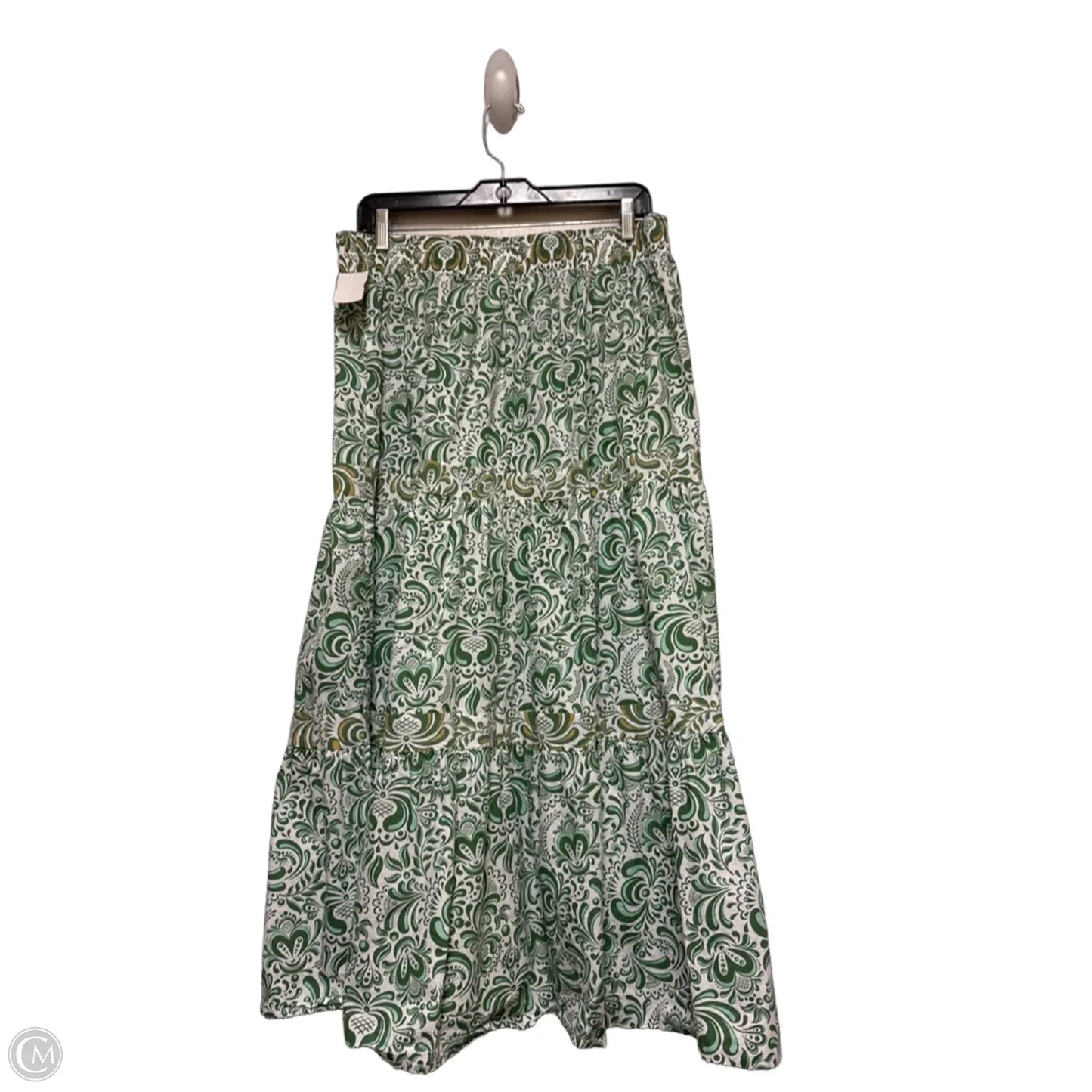 Skirt Maxi By Clothes Mentor In Green & White, Size: 14
