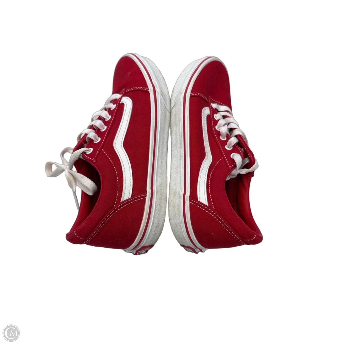Shoes Sneakers By Vans In Red & White, Size: 5.5