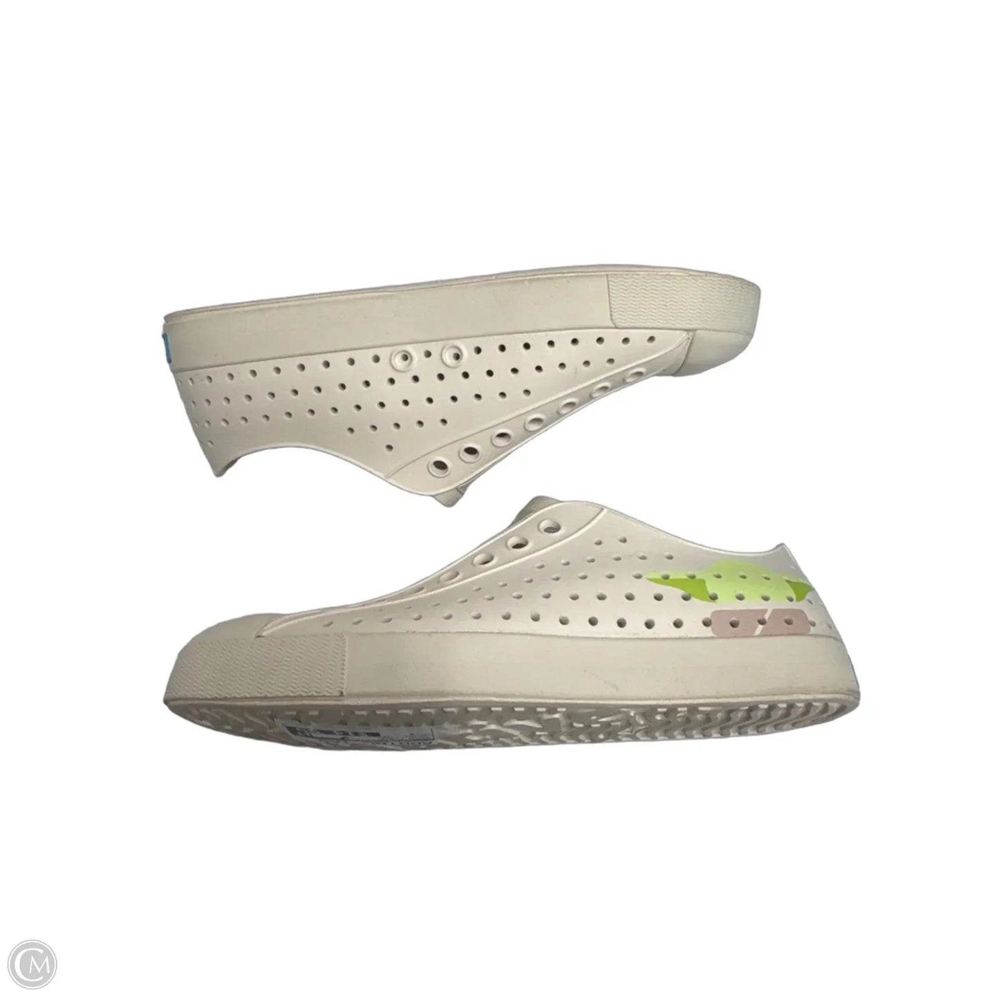 Shoes Flats By Clothes Mentor In Cream & Green, Size: 9