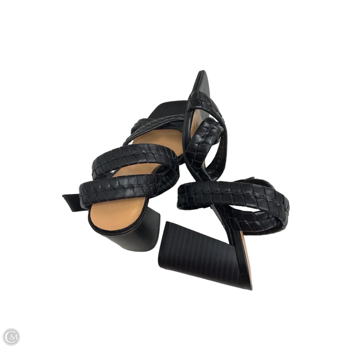 Sandals Heels Block By Nine West In Black, Size: 6