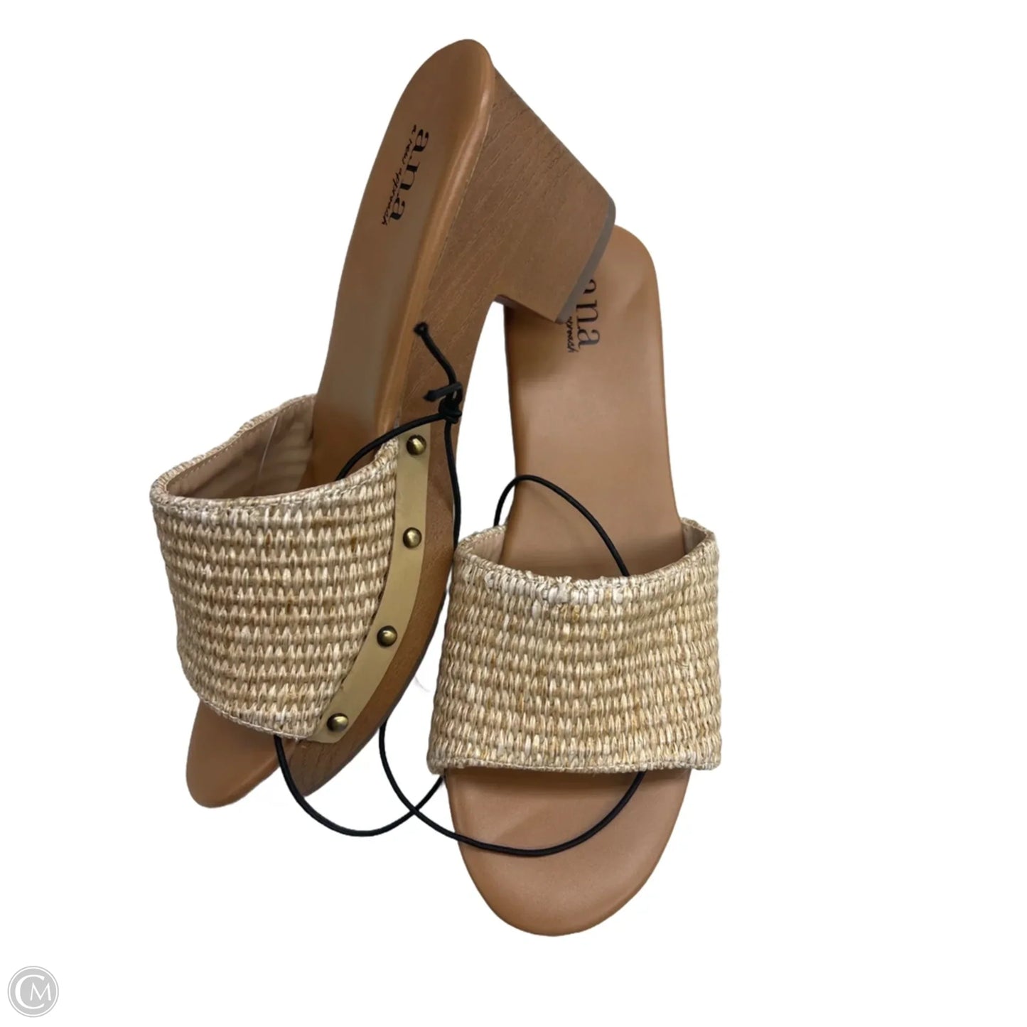 Sandals Heels Block By Ana In Brown, Size: 8.5