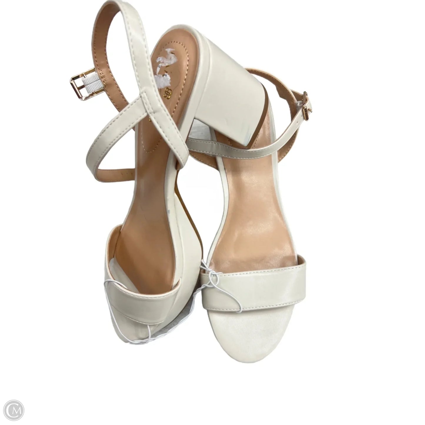 Sandals Heels Block By Bandolino In White, Size: 8.5