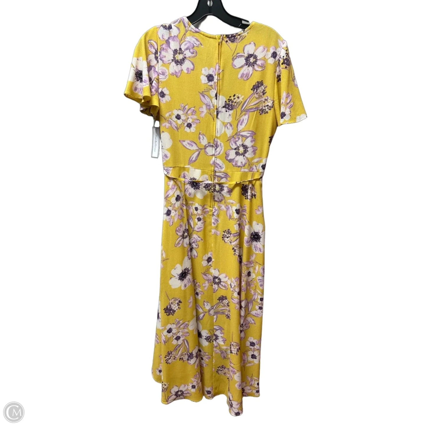 Dress Casual Midi By Premier Amour In Purple & Yellow, Size: S