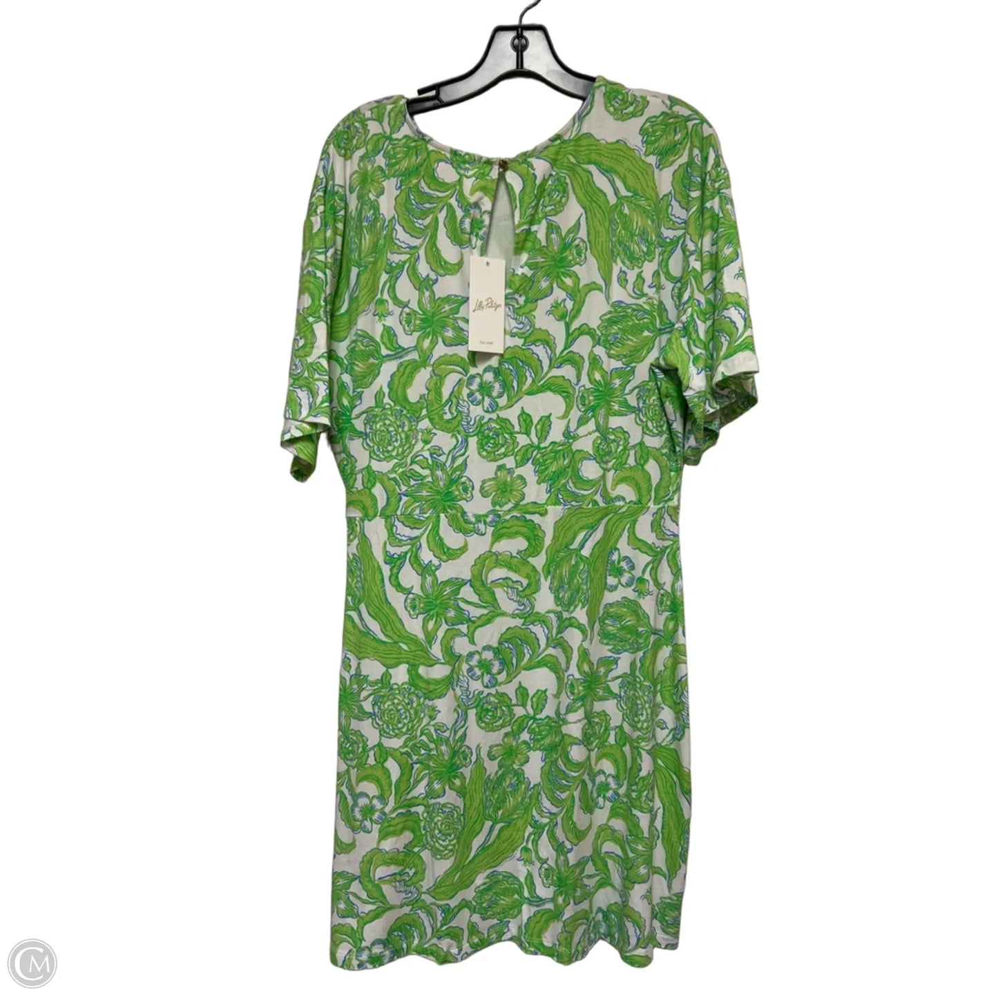 Dress Designer By Lilly Pulitzer In Green & White, Size: L
