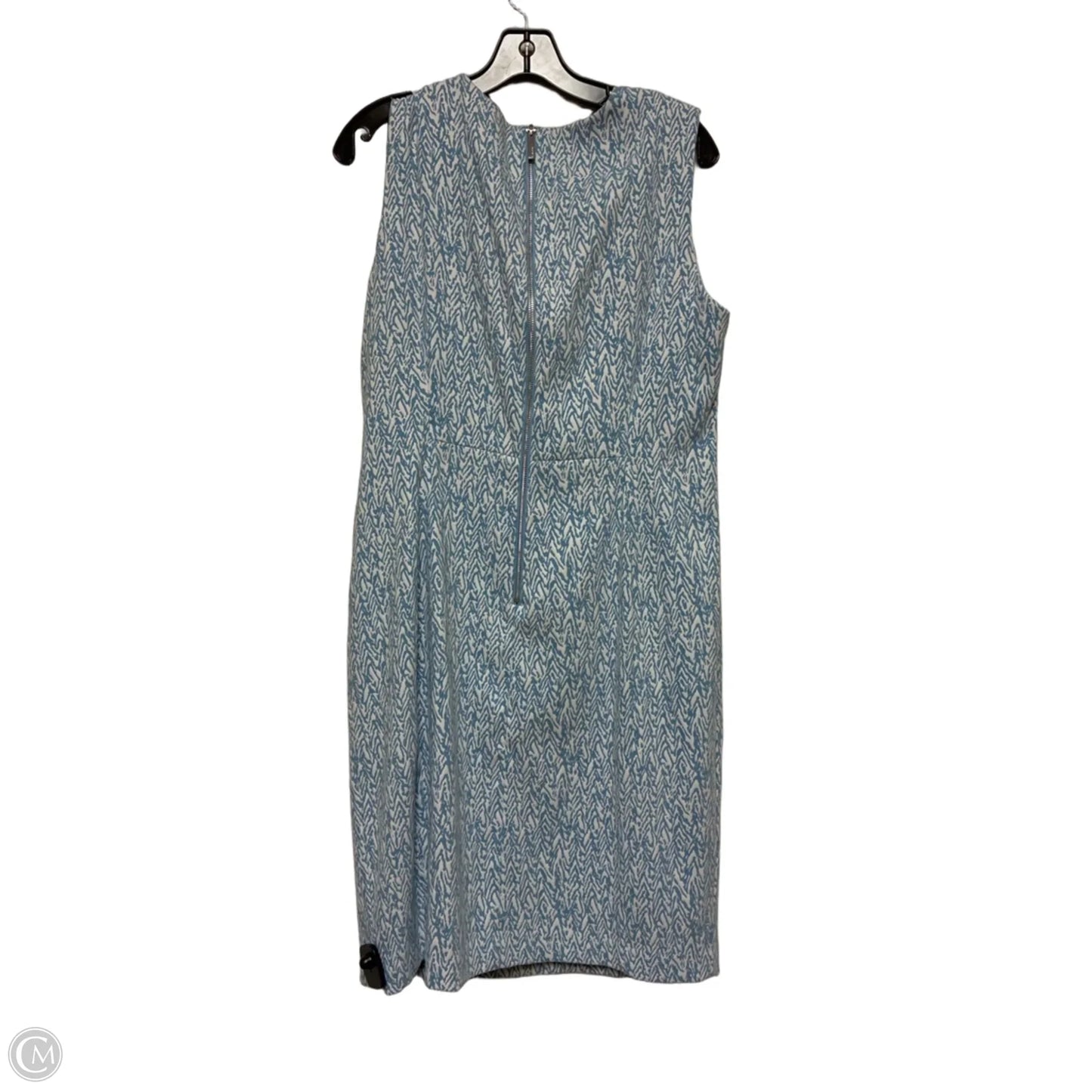 Dress Casual Midi By Calvin Klein In Blue & White, Size: Xl