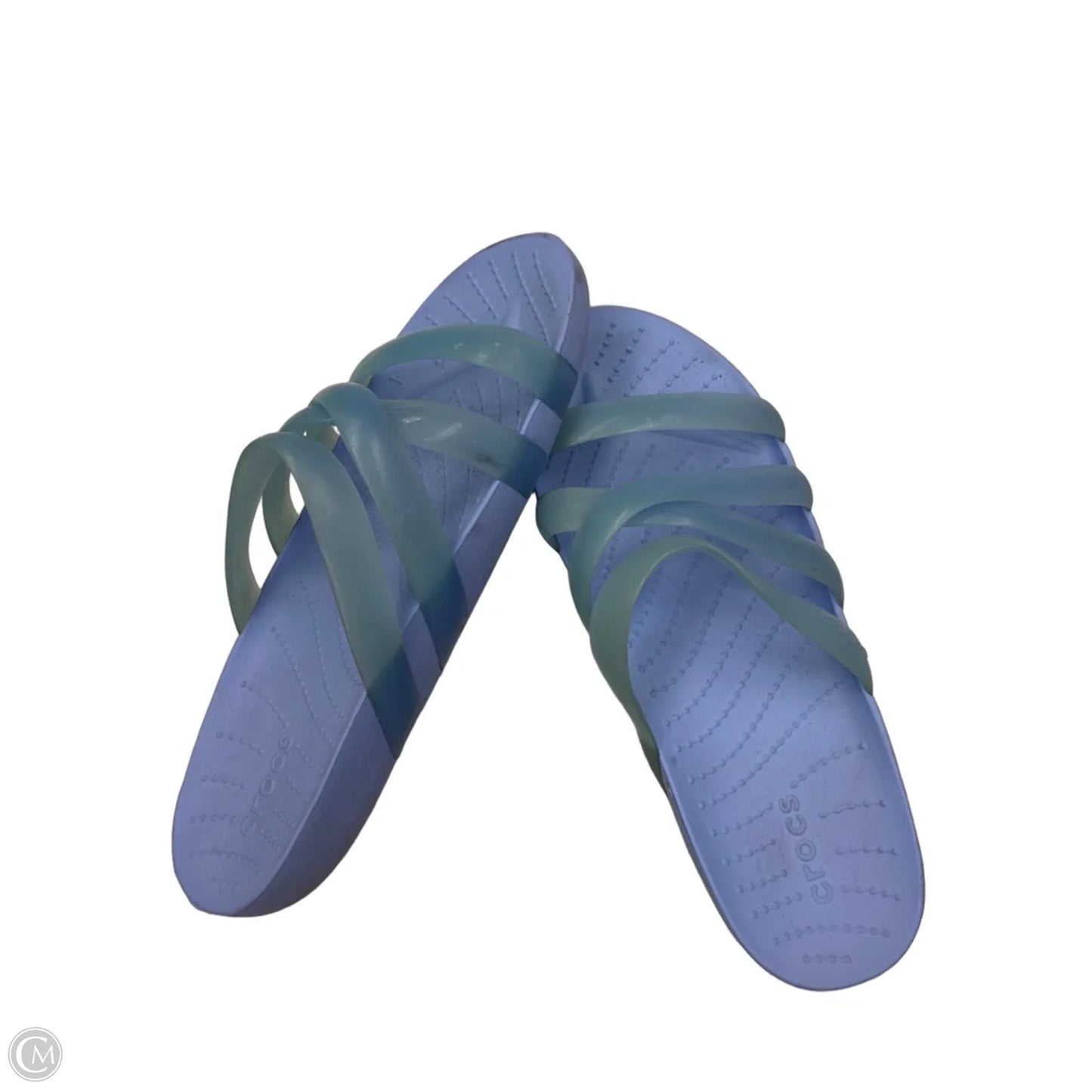 Sandals Flats By Crocs In Blue, Size: 7