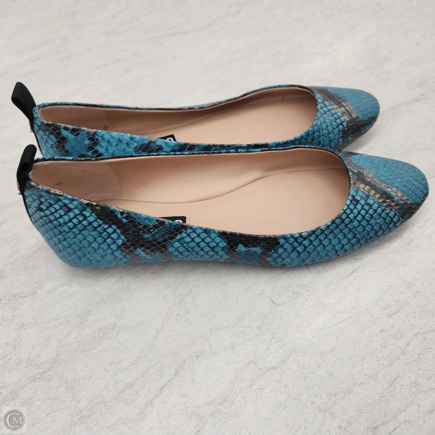 Sandals Flats By Karl Lagerfeld In Black & Blue, Size: 6.5