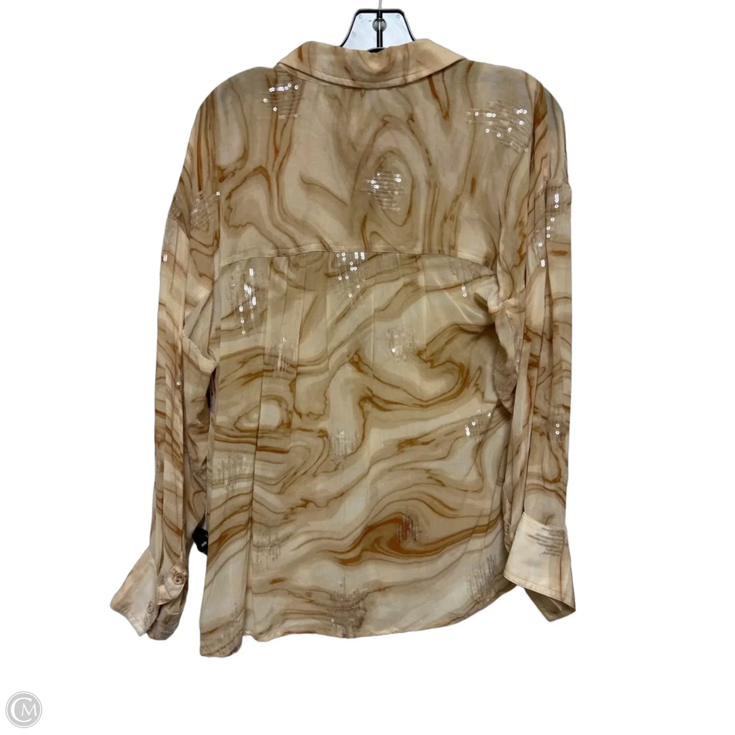 Top Long Sleeve By Pilcro In Tan, Size: M