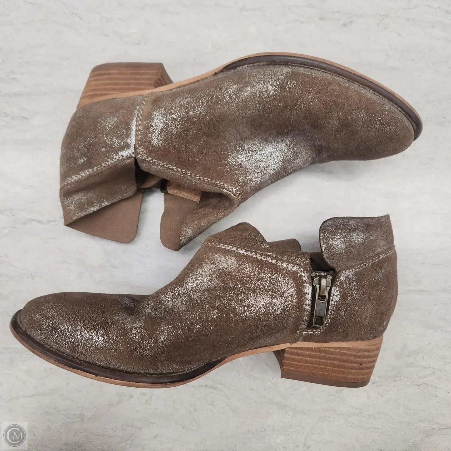 Boots Ankle Flats By Seychelles In Brown & Silver, Size: 6.5