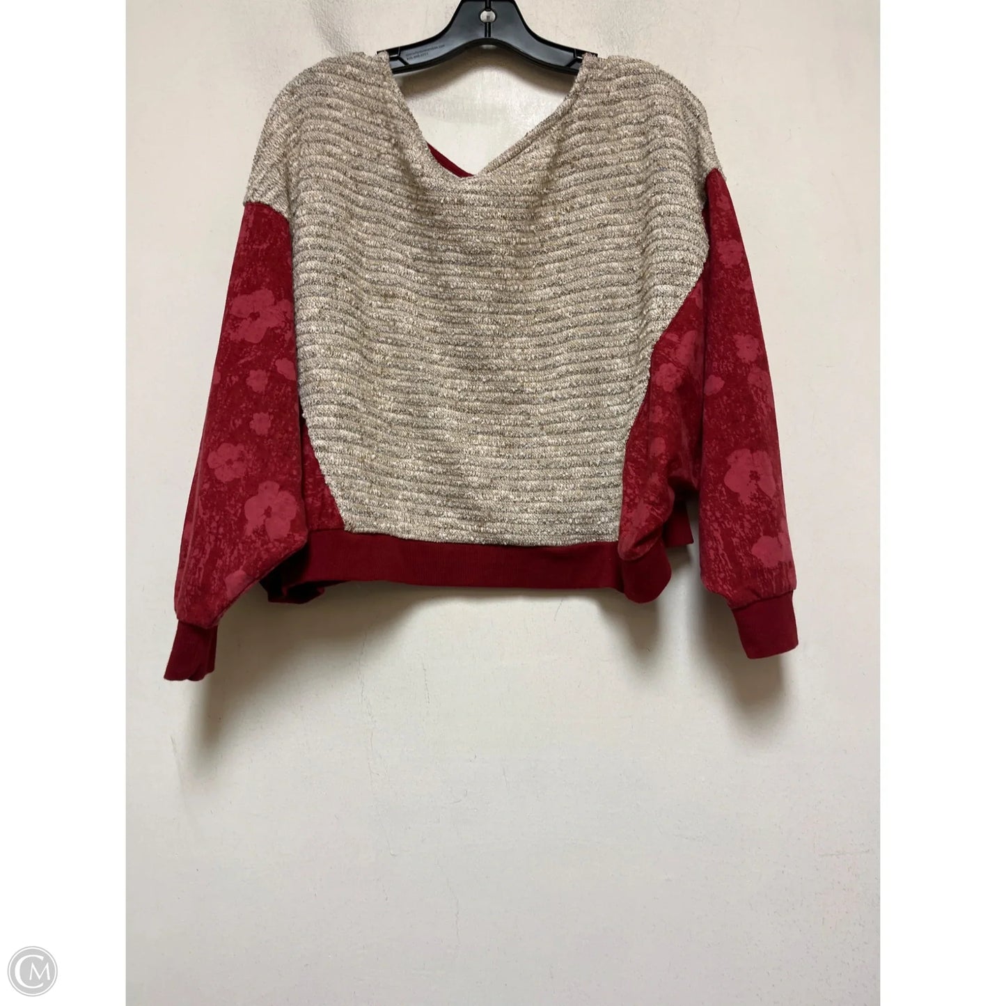 Top Long Sleeve By Saturday/sunday In Red & Tan, Size: S