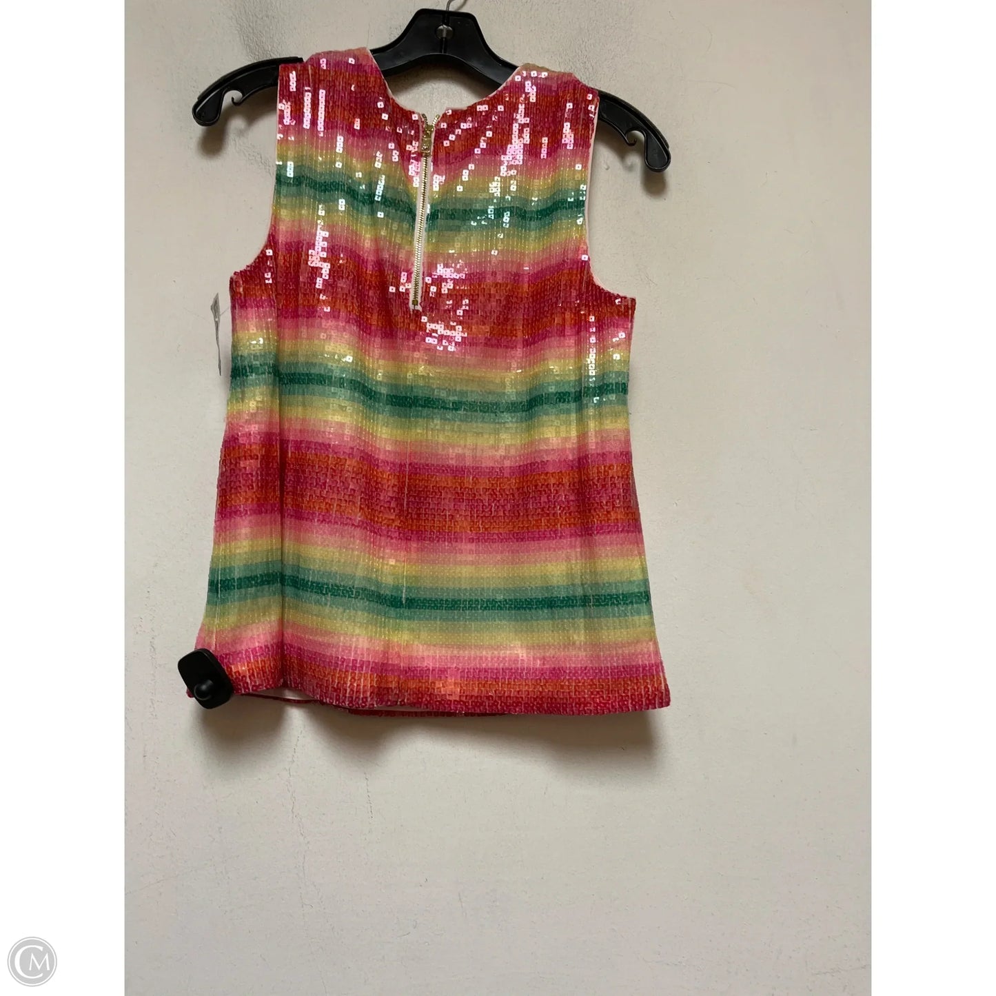 Top Sleeveless By J. Crew In Green & Pink, Size: Xs