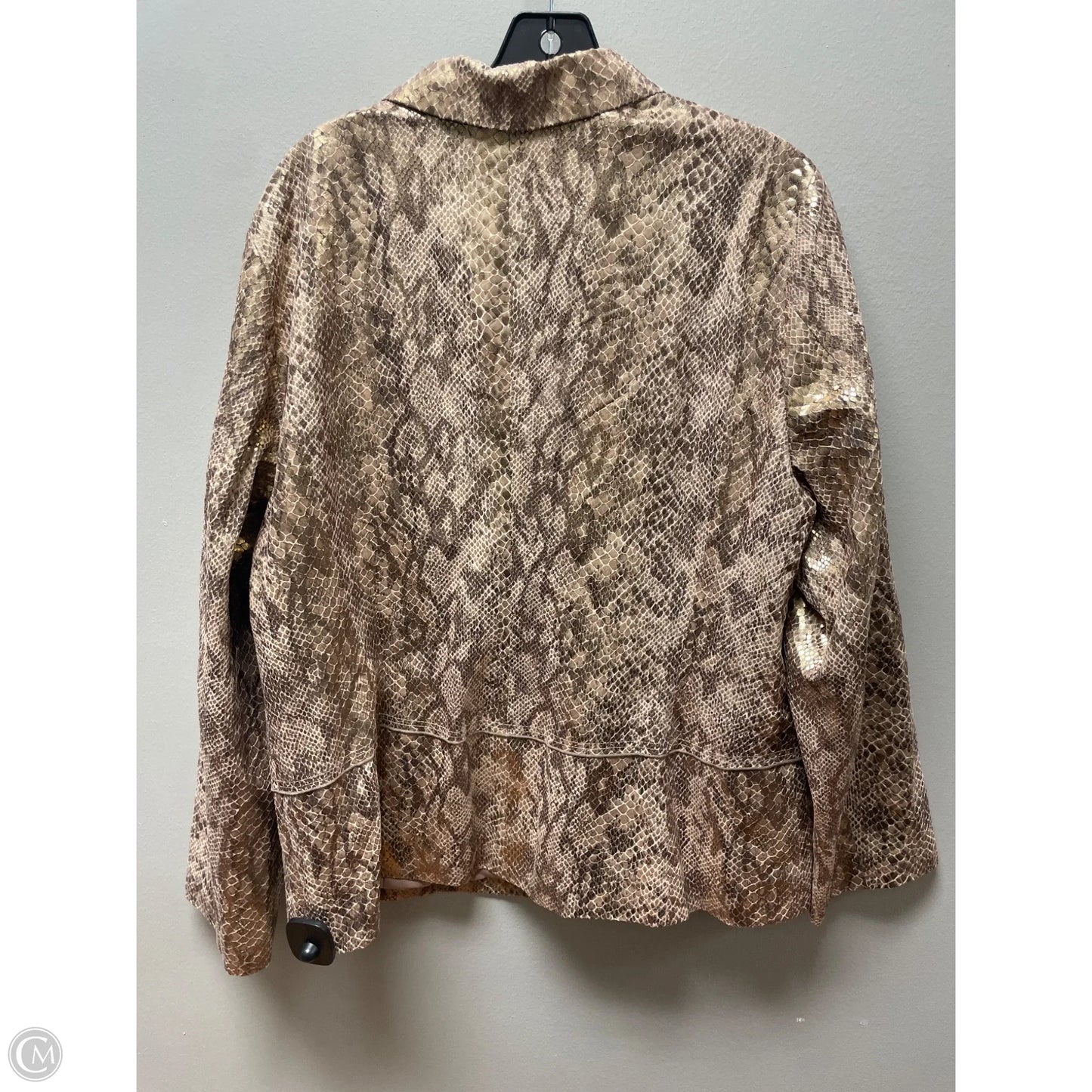 Blazer By Chicos In Snakeskin Print, Size: Xl