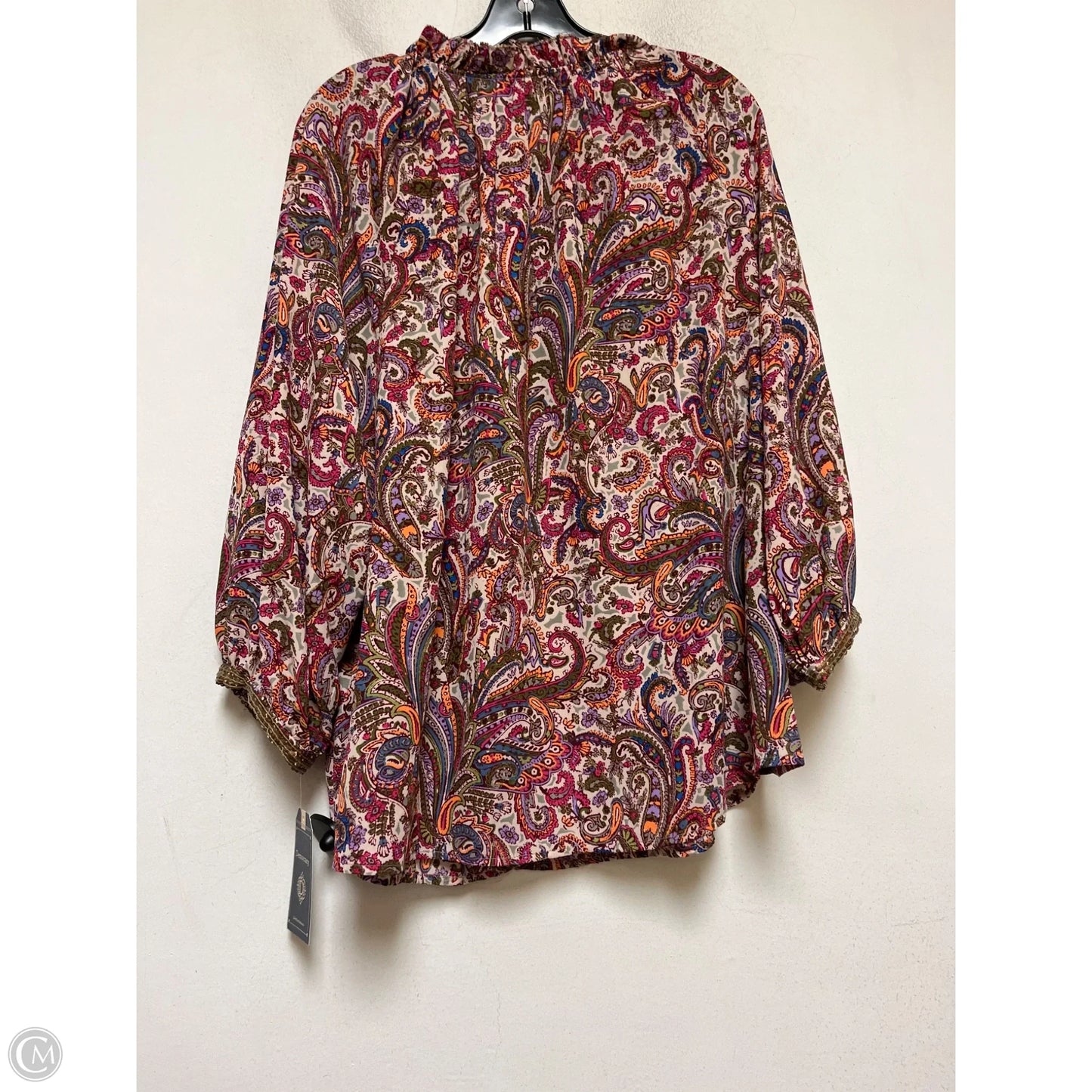 Top Long Sleeve By Democracy In Paisley Print, Size: 2x