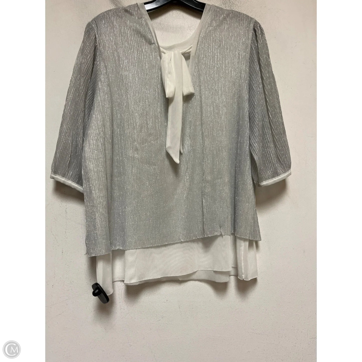 Top Short Sleeve By Blue Sol In Silver, Size: Xl