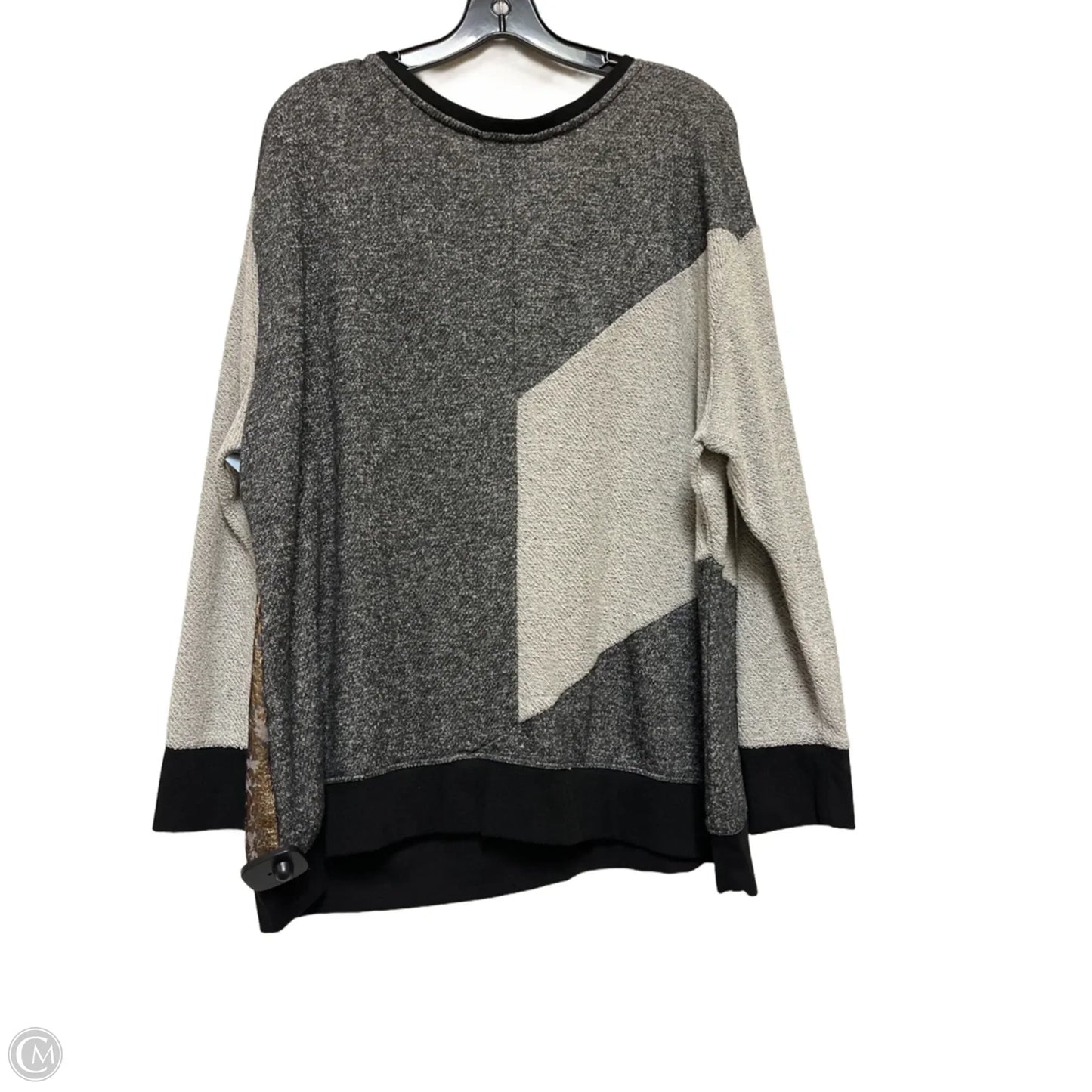 Top Long Sleeve By Lane Bryant In Gold & Grey, Size: 2x