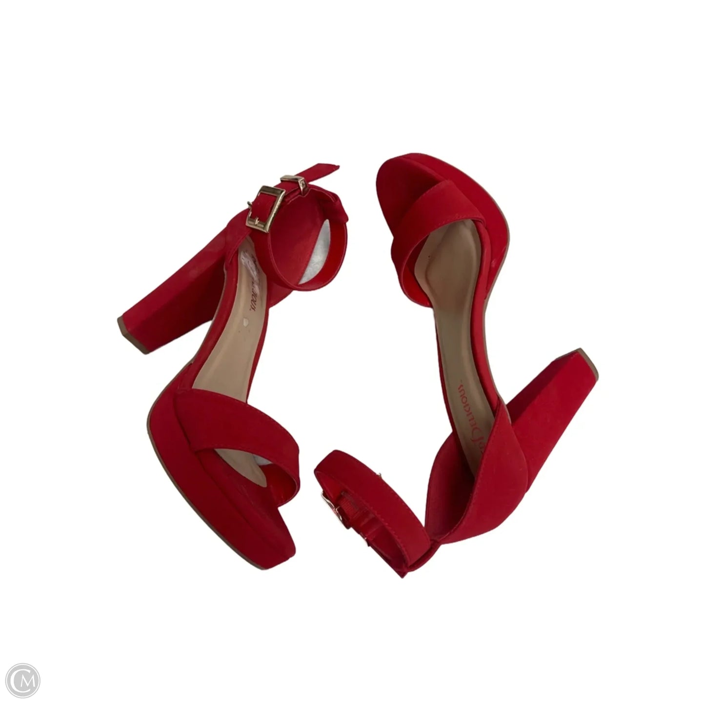 Sandals Heels Block By Clothes Mentor In Red, Size: 8