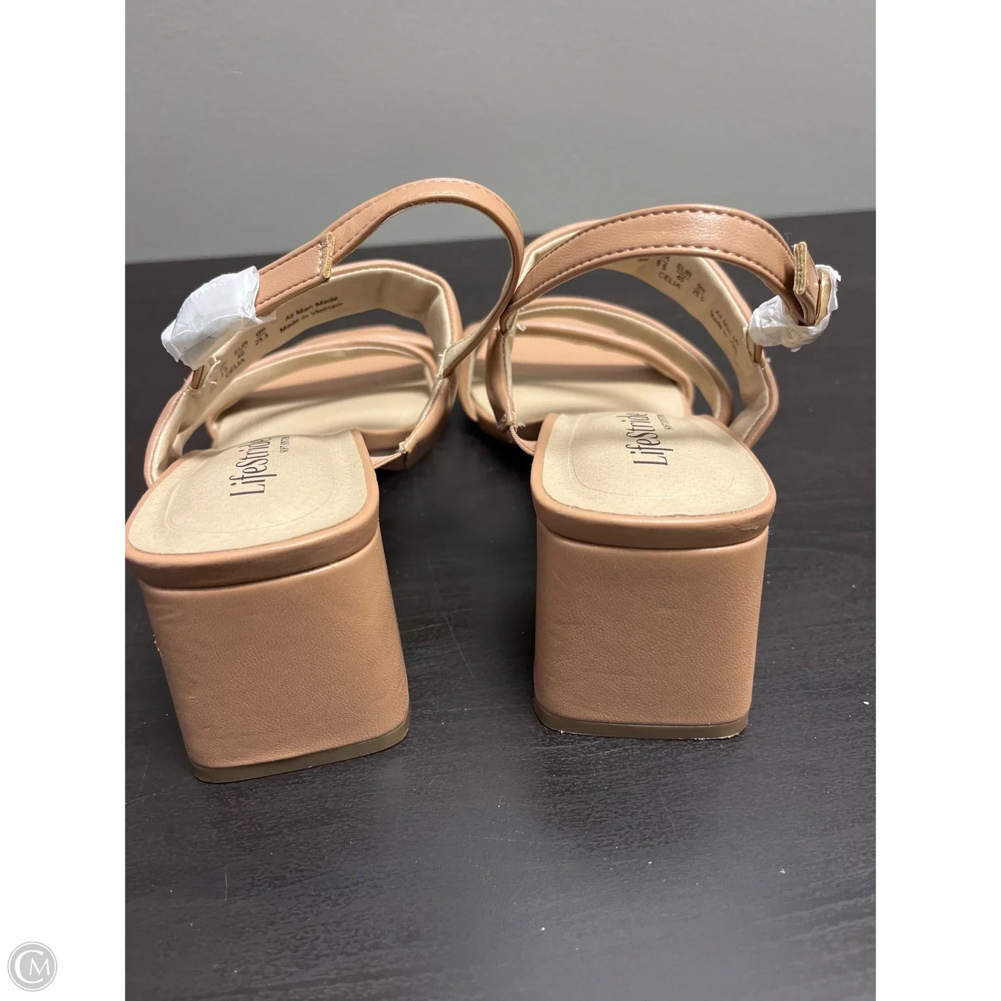 Sandals Heels Block By Life Stride In Tan, Size: 9