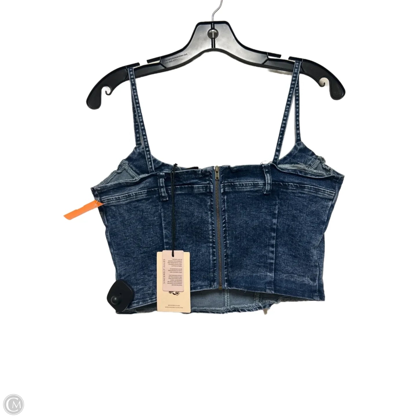 Top Sleeveless By Sincerely Jules In Blue Denim, Size: L